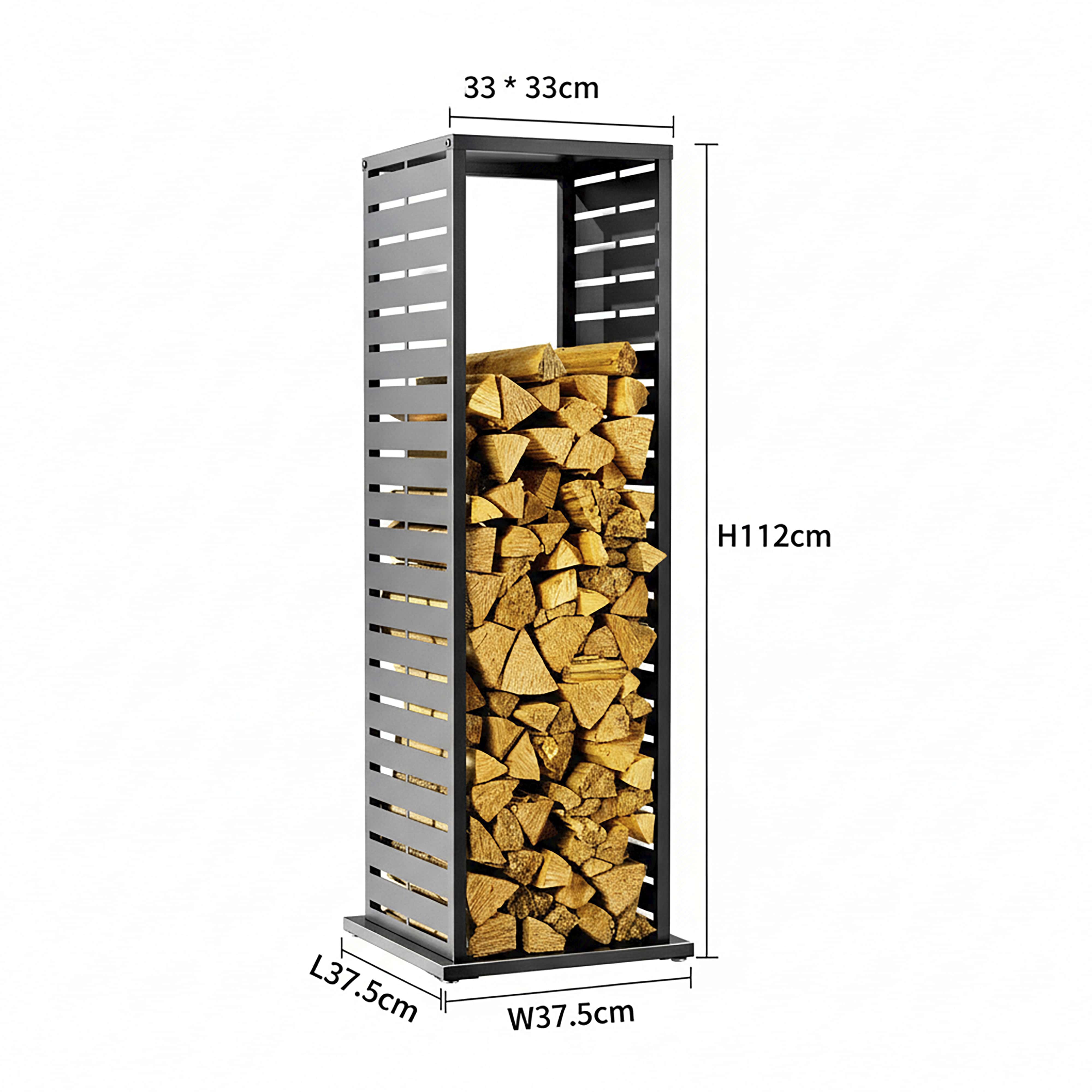 Westmann Luma Lane Houtopslag Houtrek 38x38x112 cm - Zwart