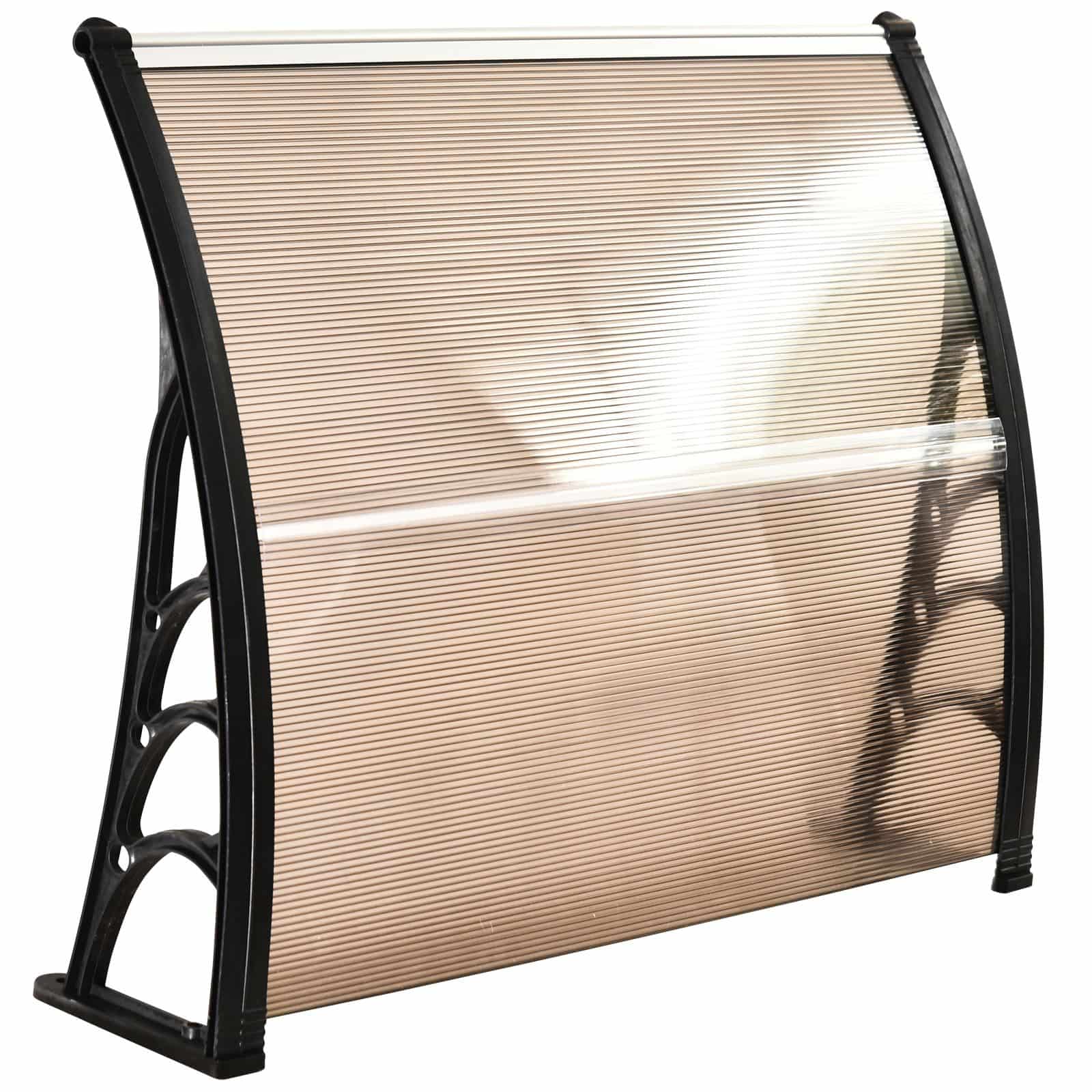 4goodz Deurluifel Afdak 80x120 cm - Overkapping polycarbonaat - Bruin