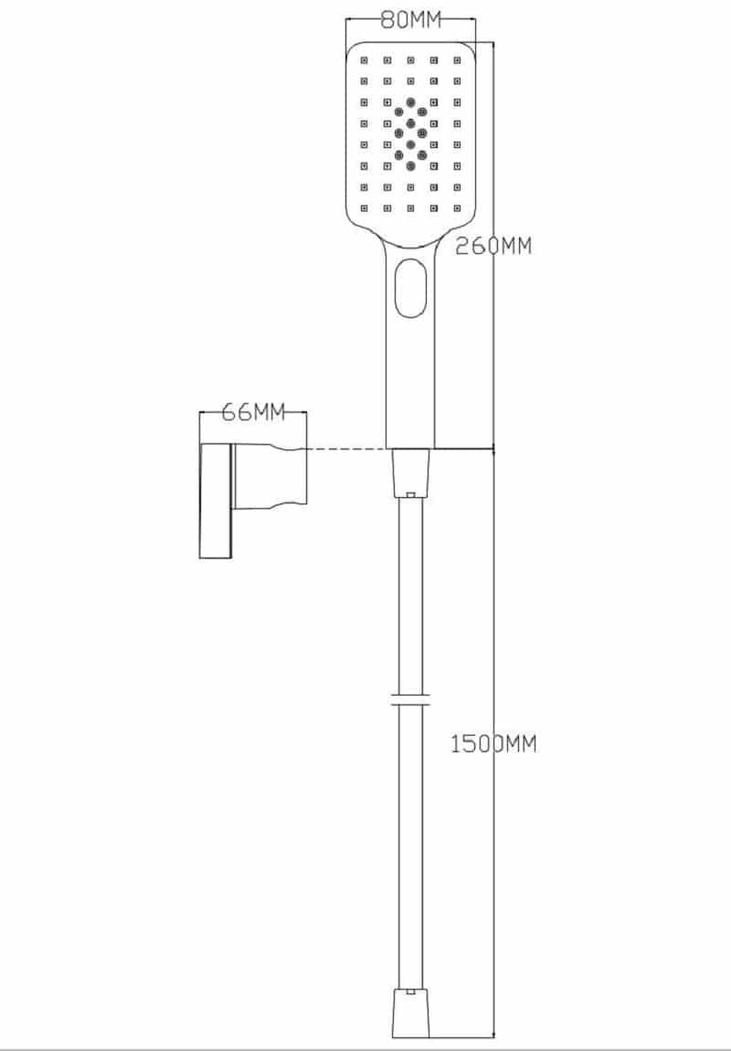 Luzzo® Square Complete Hand Doucheset Waterbesparend - Douchekop, slang en Wandhouder - Zwart