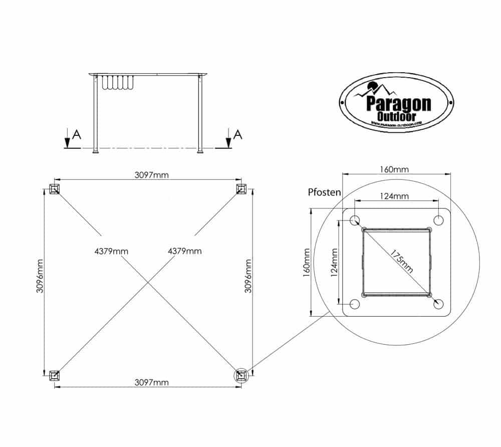 Paragon Outdoor Aluminium Pergola Florida 1111 - Houtlook - 350x350x235cm - donkerbruin