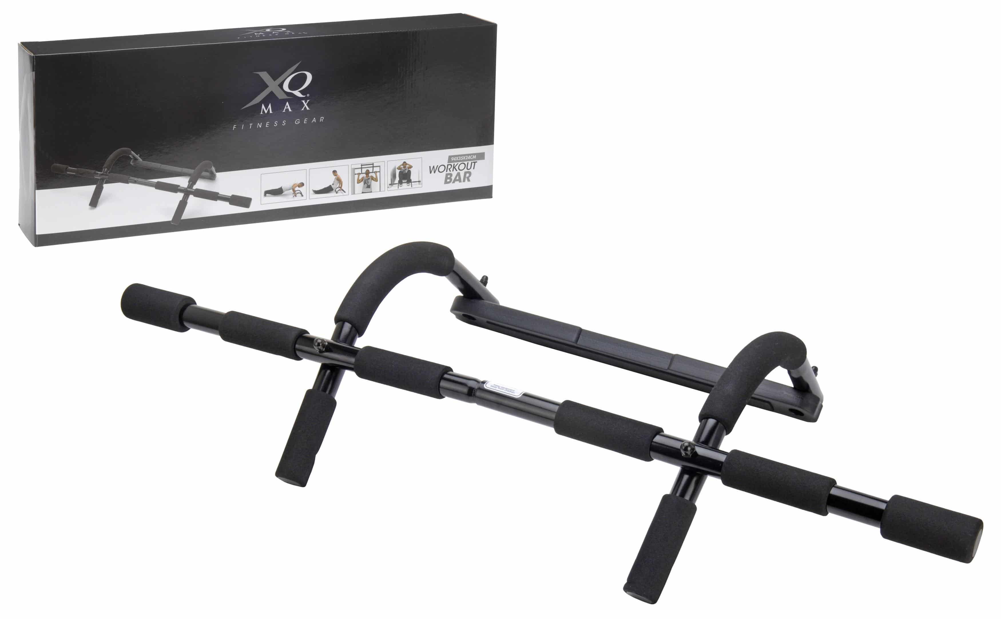 XQ Max Optrek stang fitness voor deur opening - pull up bar - Zwart