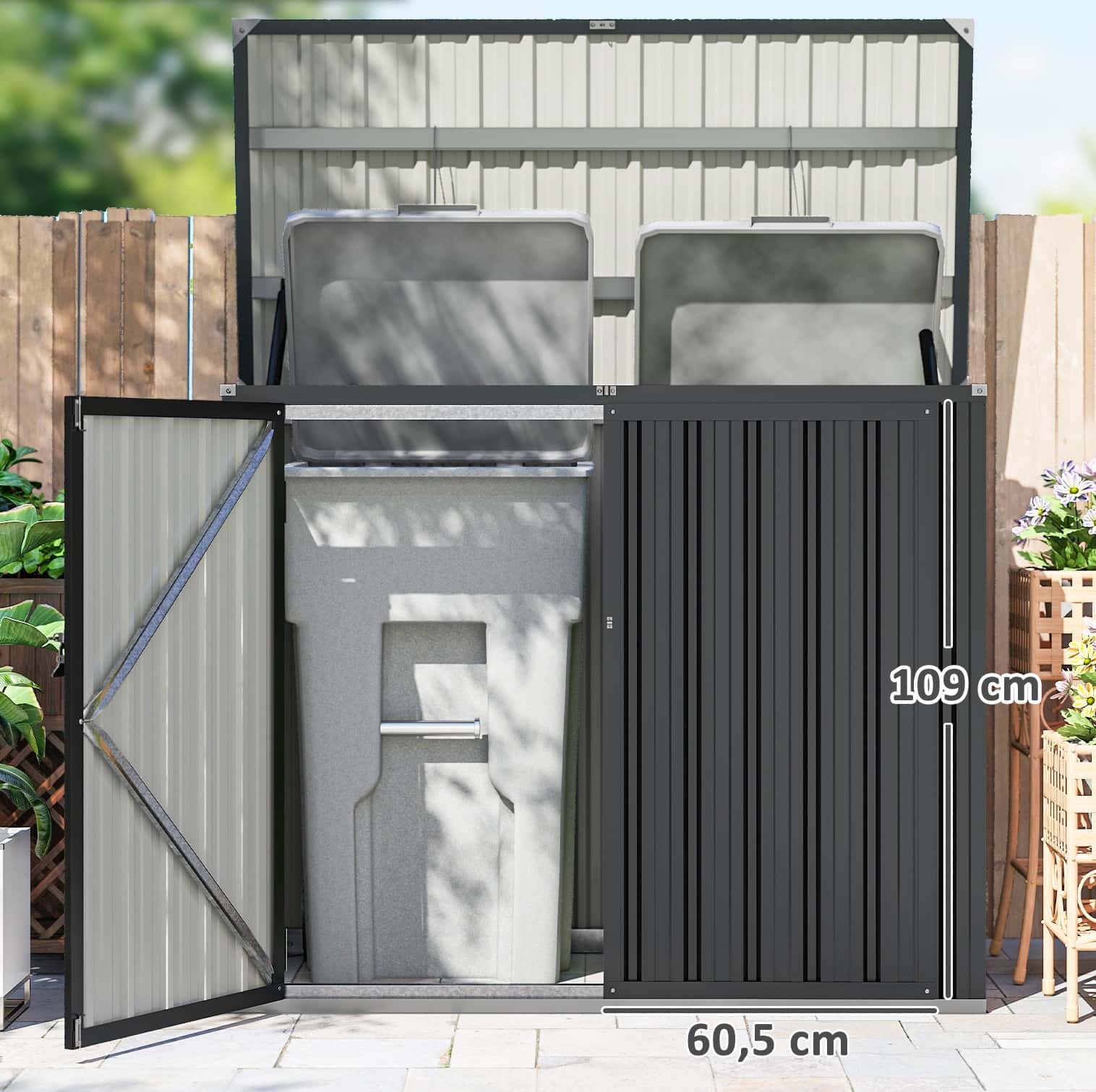 4goodz Gegalvaniseerd Stalen Containerombouw - Afvalbak kliko ombouw voor 2 containers