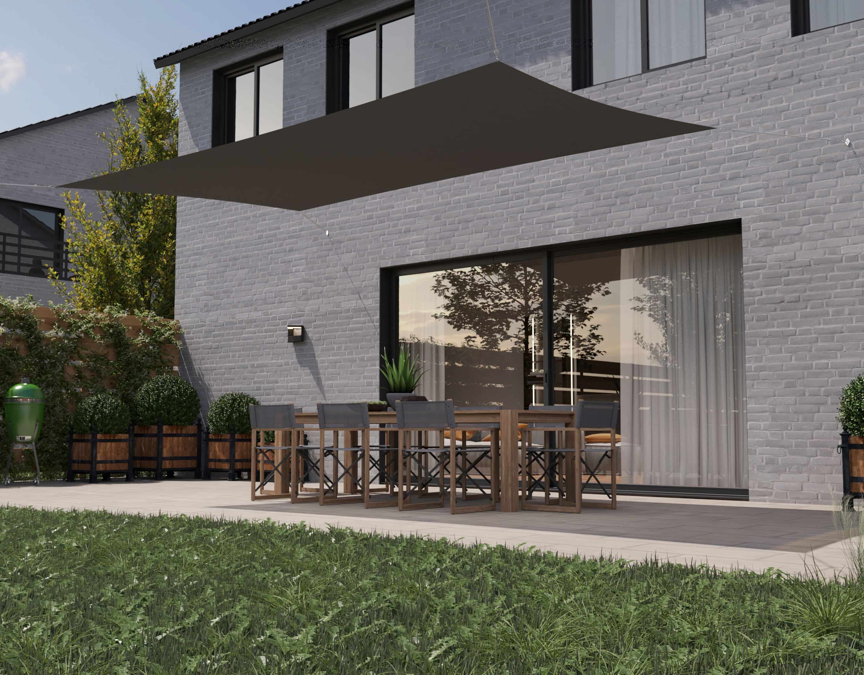 hanSe® Schaduwdoek Rechthoek Waterafstotend 3x4,5 m Zonnedoek Grijs hanSe® Schaduwdoek Rechthoek Waterafstotend 3x4,5 m Zonnedoek Grijs