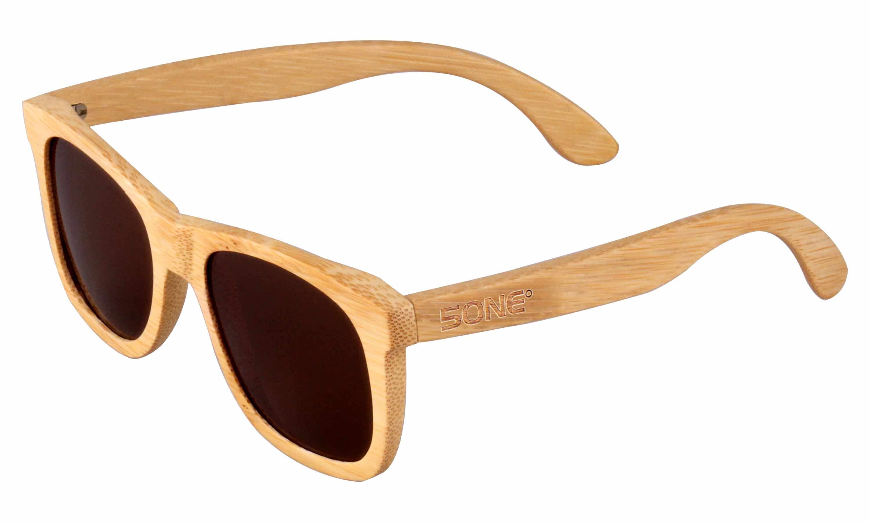 5one® Bamboo Brown - Houten Zonnebril met Bruine gepolariseerde lens