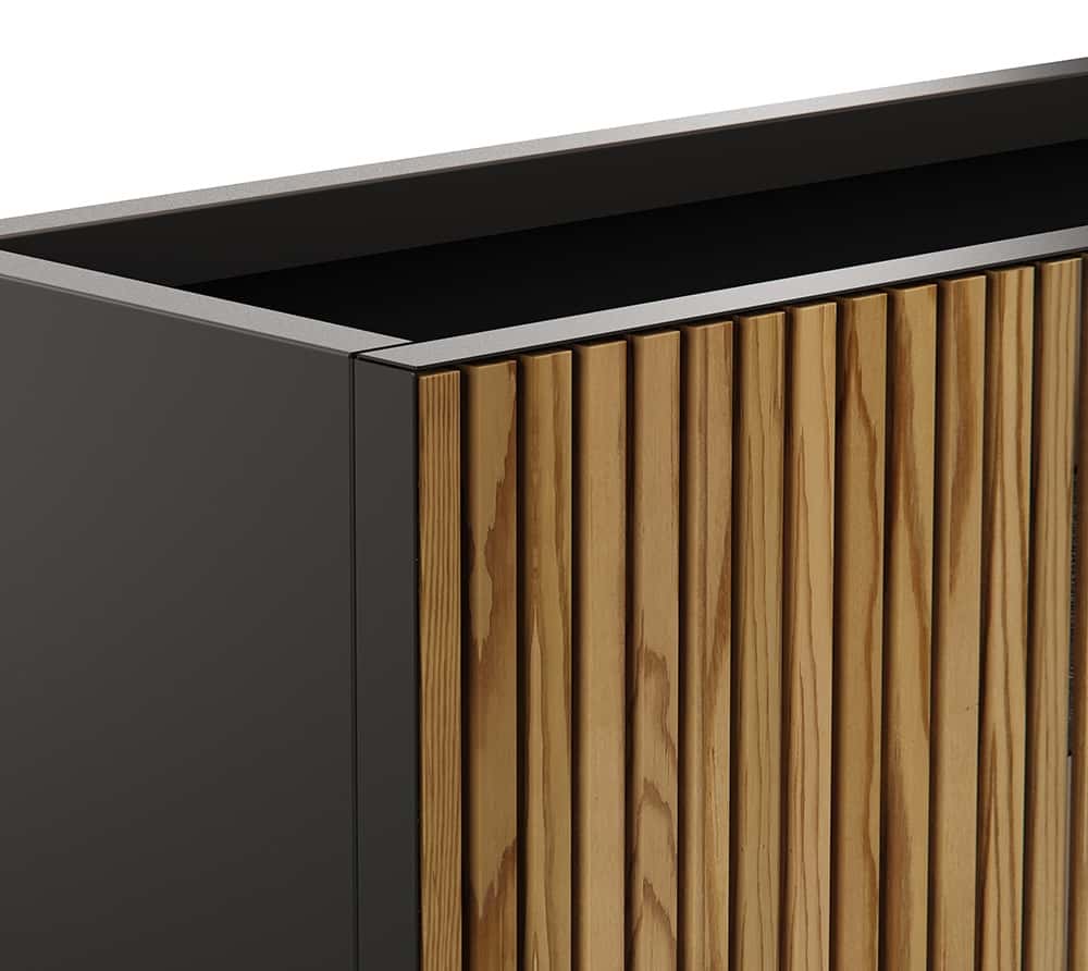 Herstera Garden Plantenbak Cube XL - 120x40x80 cm - Antraciet/Houtlook