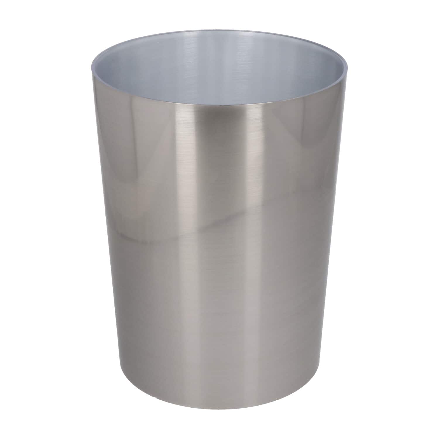 4goodz afvalbakje 6,5 liter rond - Metallook zilver