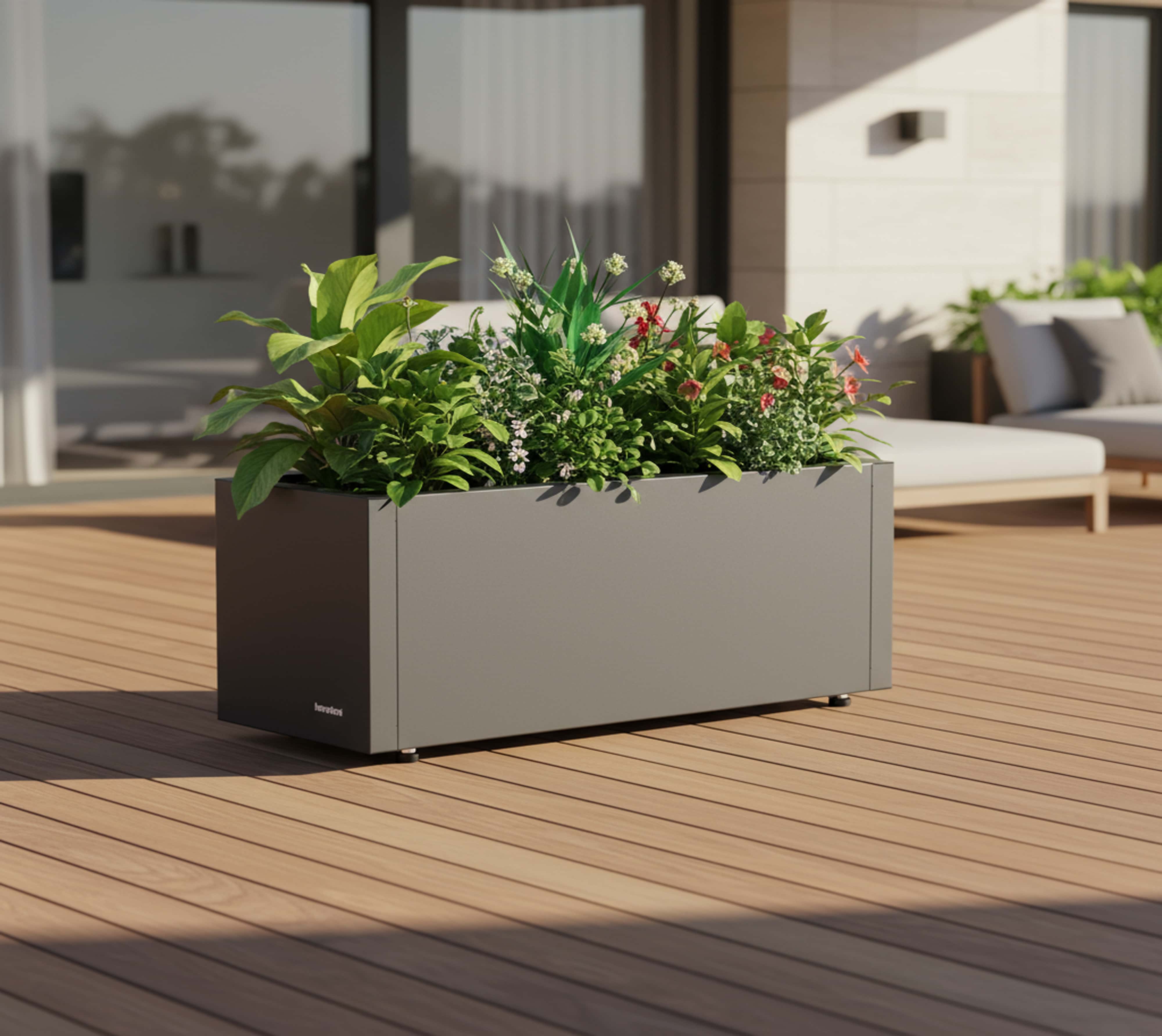 Herstera Garden Balcony S - Plantenbak Staal 60x25x25 cm - Antraciet