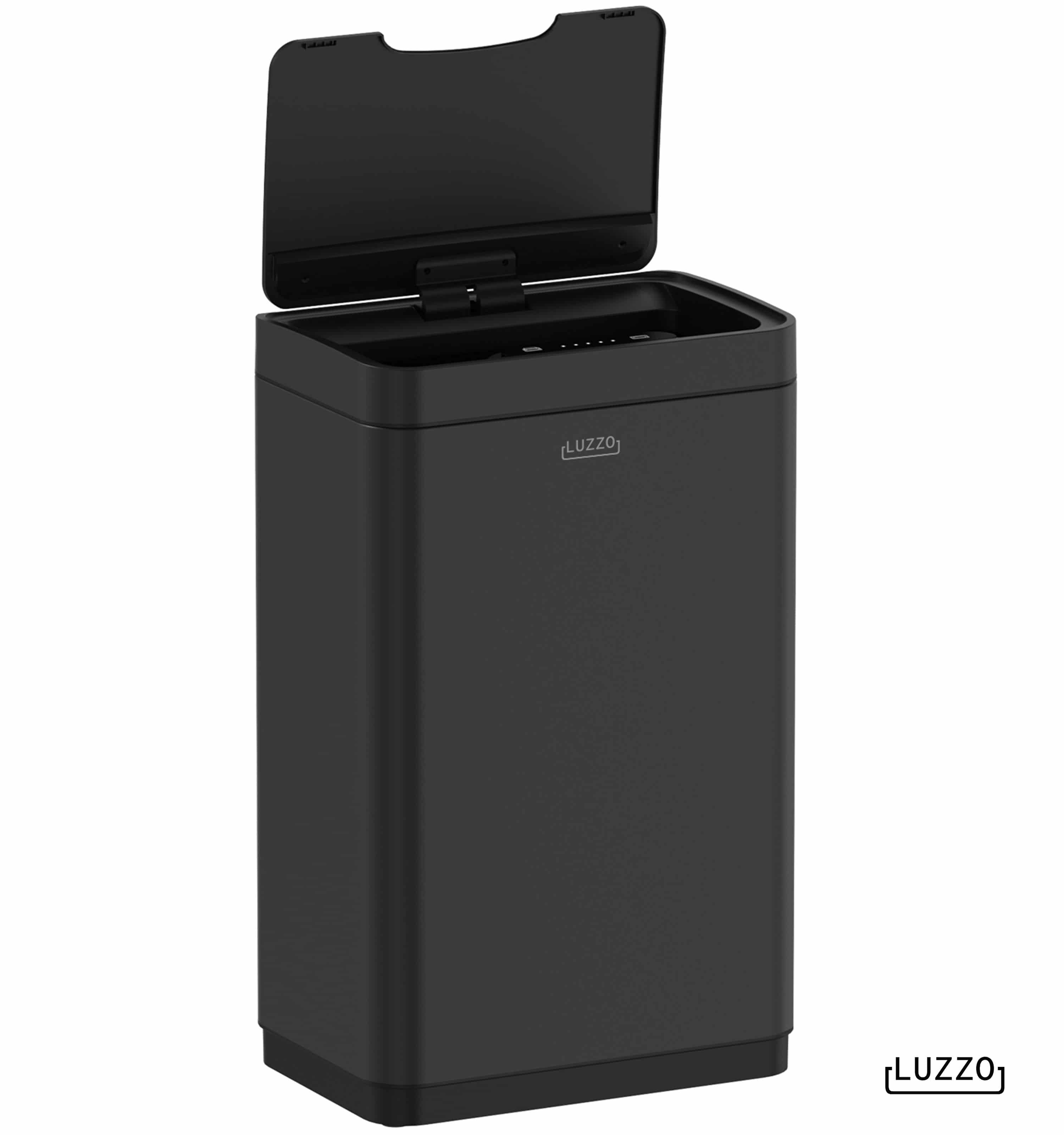 Luzzo® Iowa V2 Sensorprullenbak 50 Liter - Afvalbak mat Zwart