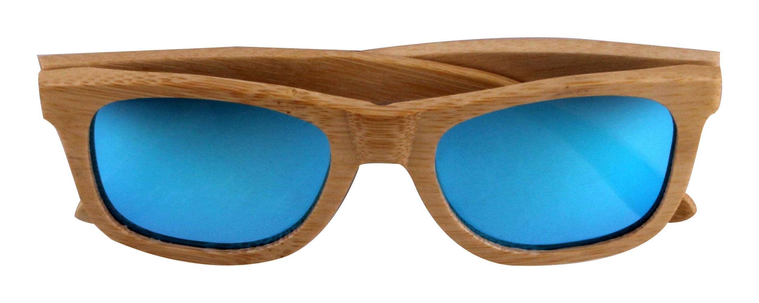 5one® Bamboo Blue - Bamboe houten Zonnebril - Blauwe spiegel lens