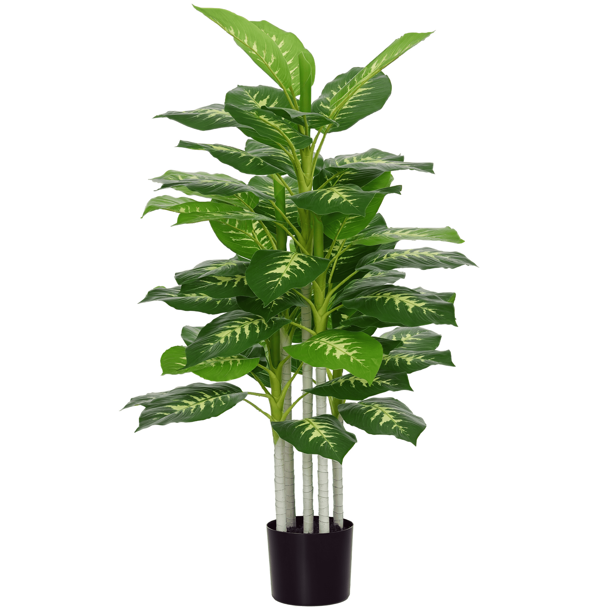 4goodz Kunstplant Dieffenbachia - Kunstplant met Pot -120 cm - Groen