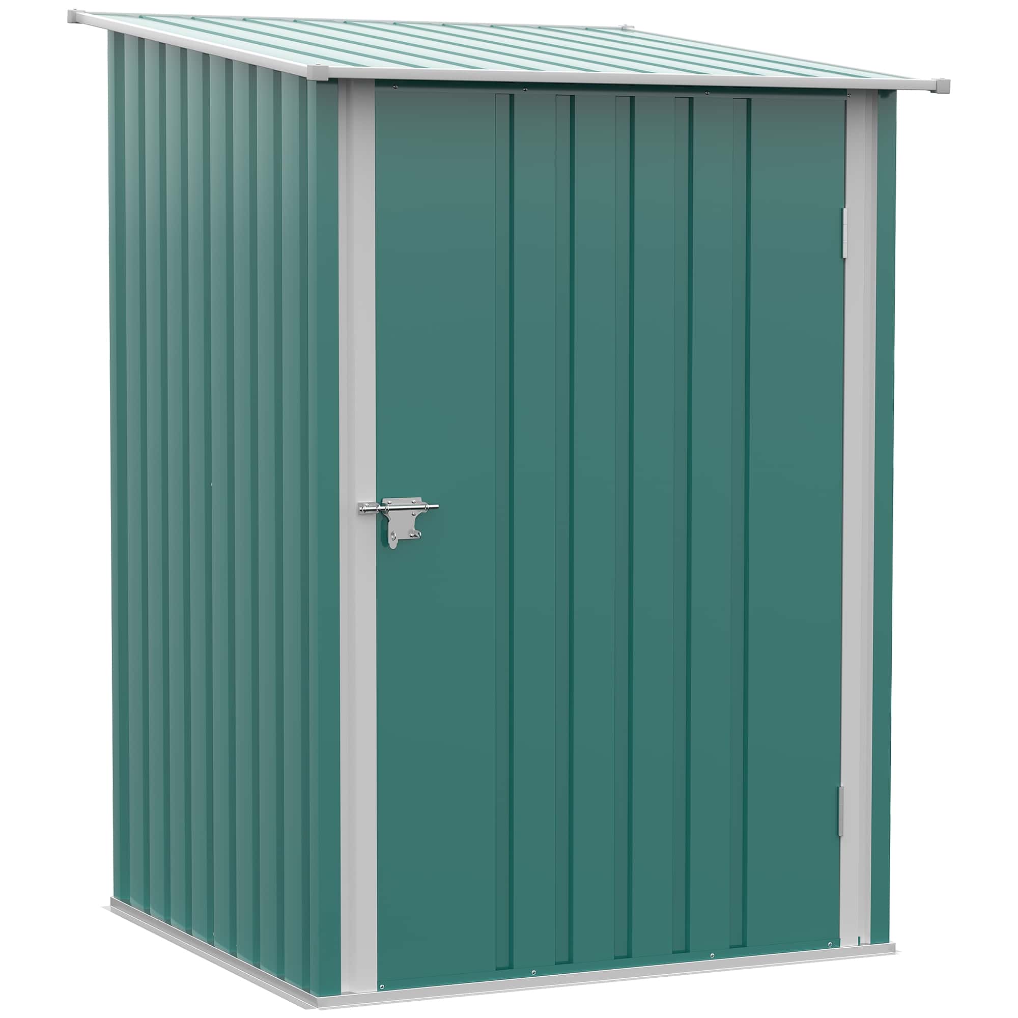 4goodz Metalen Tuinschuur - met schuin dak - 100x103x160 cm - groen