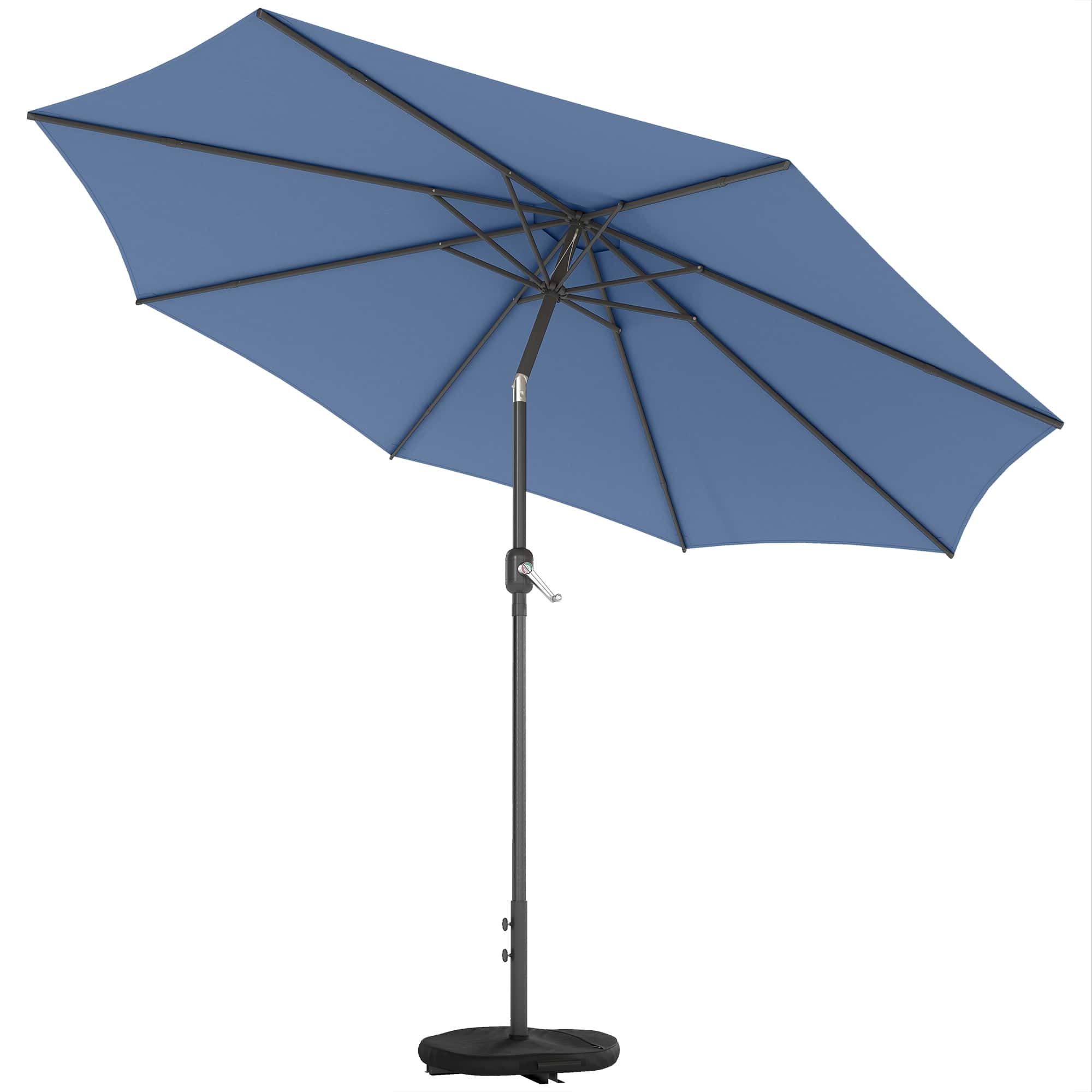 4goodz Parasol 300 cm met Kruisvoet en Zandzak - UV 30+ - Blauw