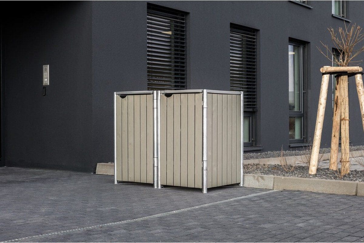 Hide® Containerombouw 2 afvalcontainers HD02406 - Kliko ombouw Hout /Staal