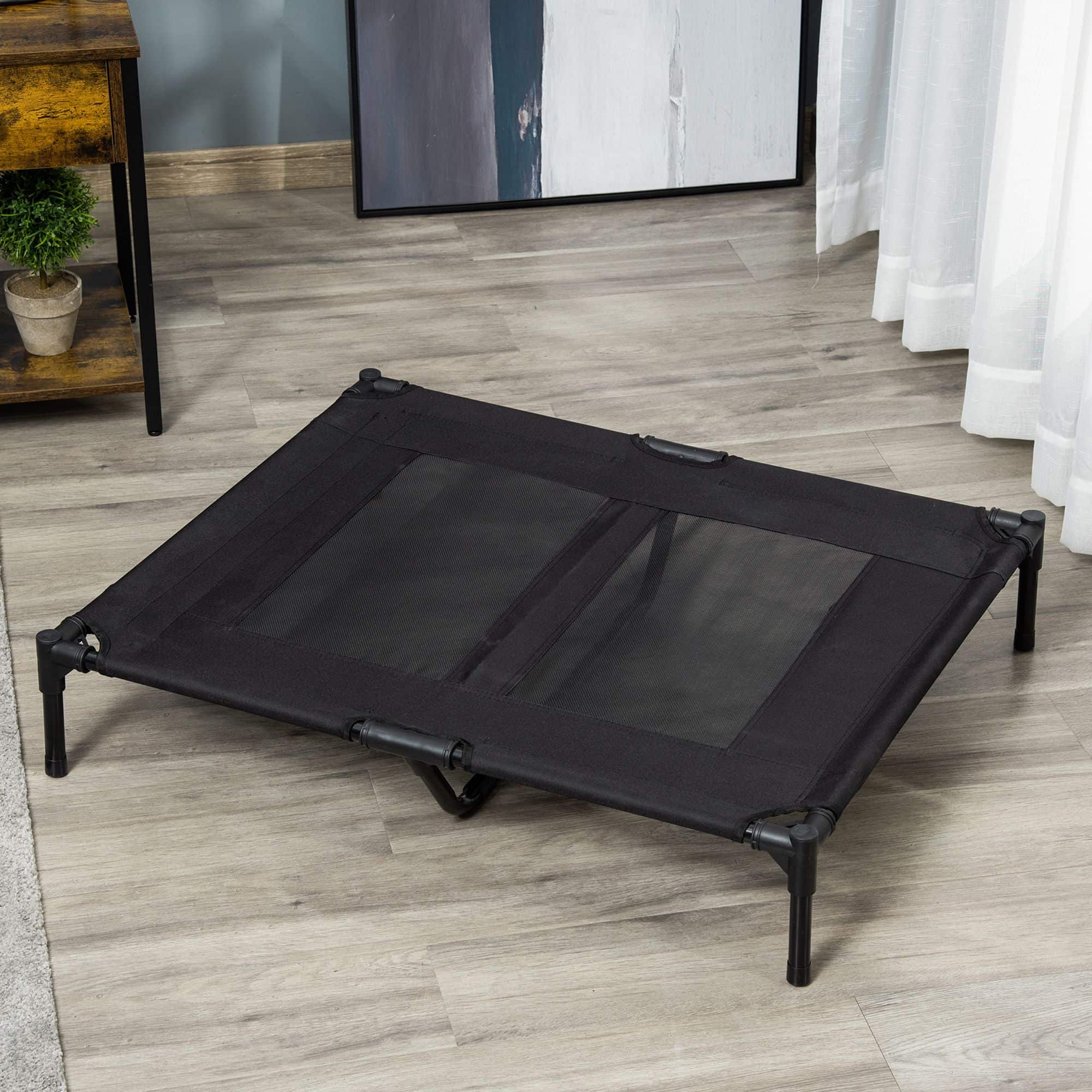 Hondenligbed - Outdoor Hondenstretcher - inklapbaar - ademend - Zwart