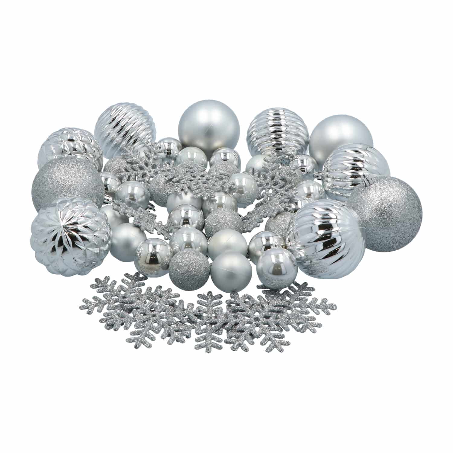 4goodz 50-delige Kerstballenset Zilver - geschikt voor binnen/buiten