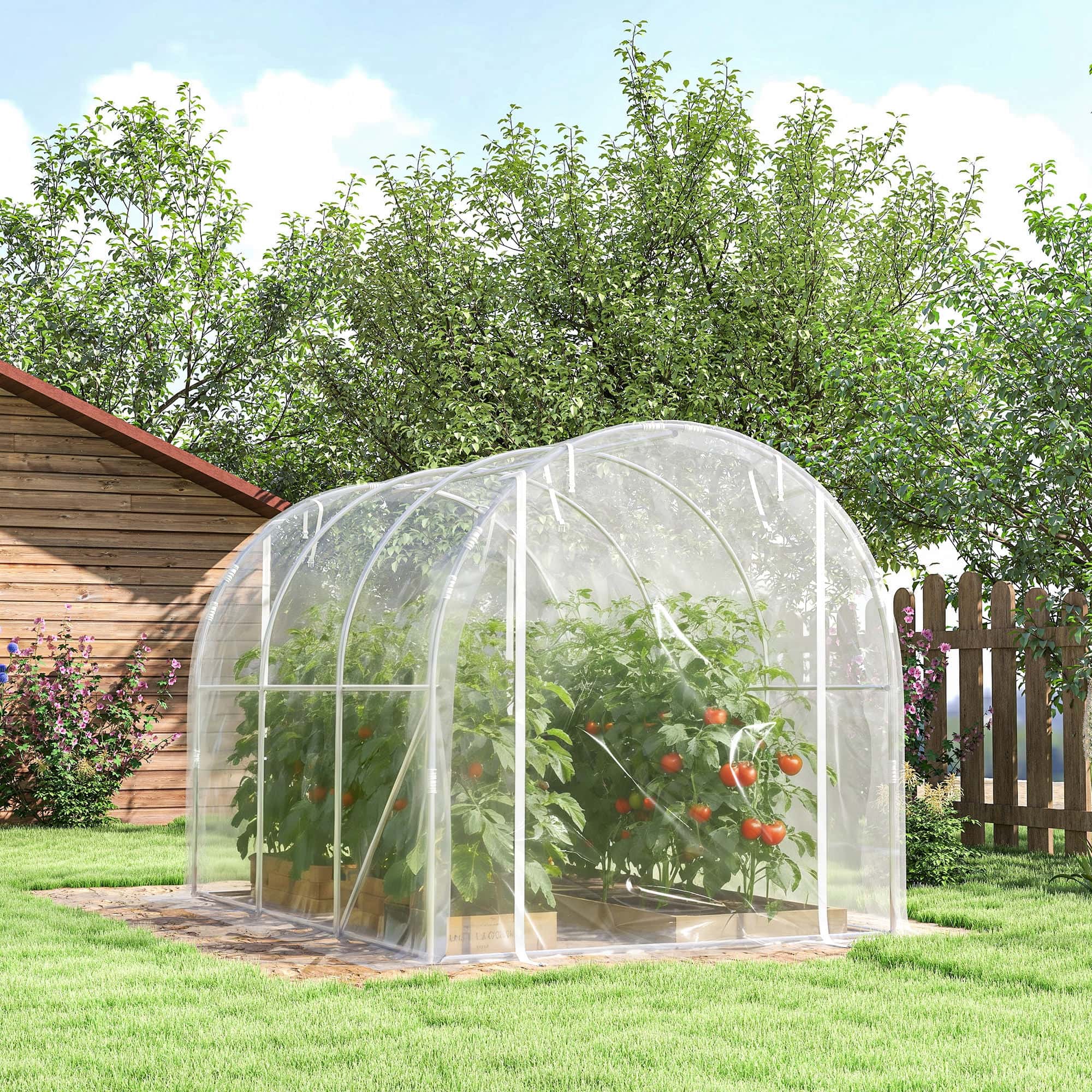 4goodz Foliekas 3x2x2 m tunnel inloopkas kweektent 6 ramen - Transparant