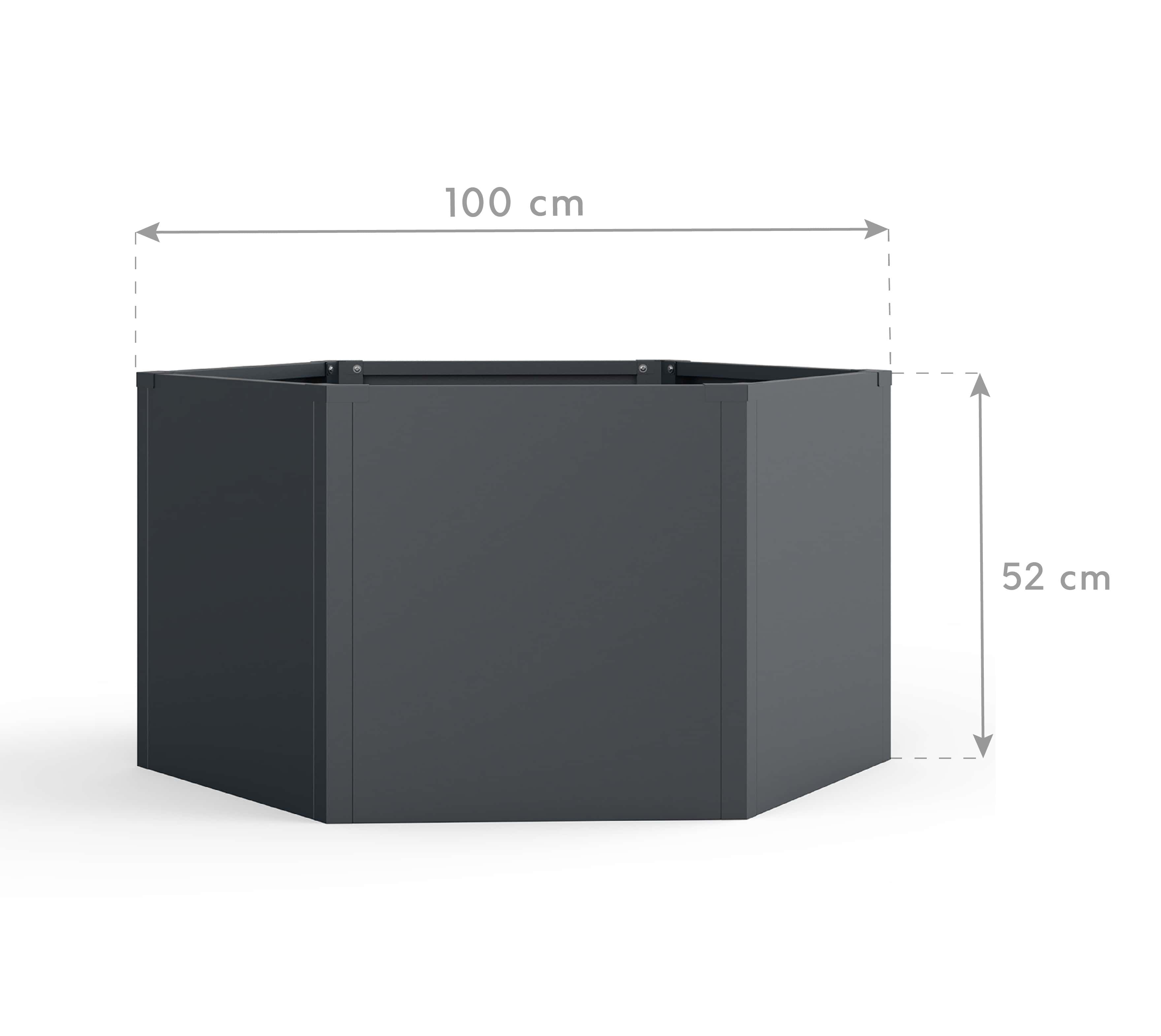 Westmann Varia - Verhoogde Plantenbak Zeshoekig Metaal 100x52 cm - Antraciet