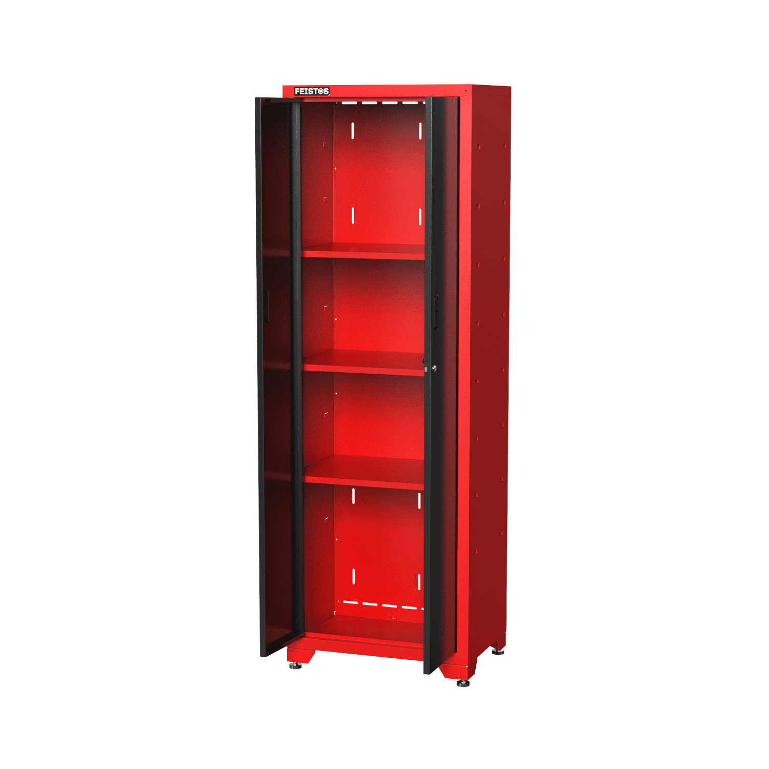Feistos Gereedschapskast Juno Solo- 46x66x198 cm - Zwart/Rood