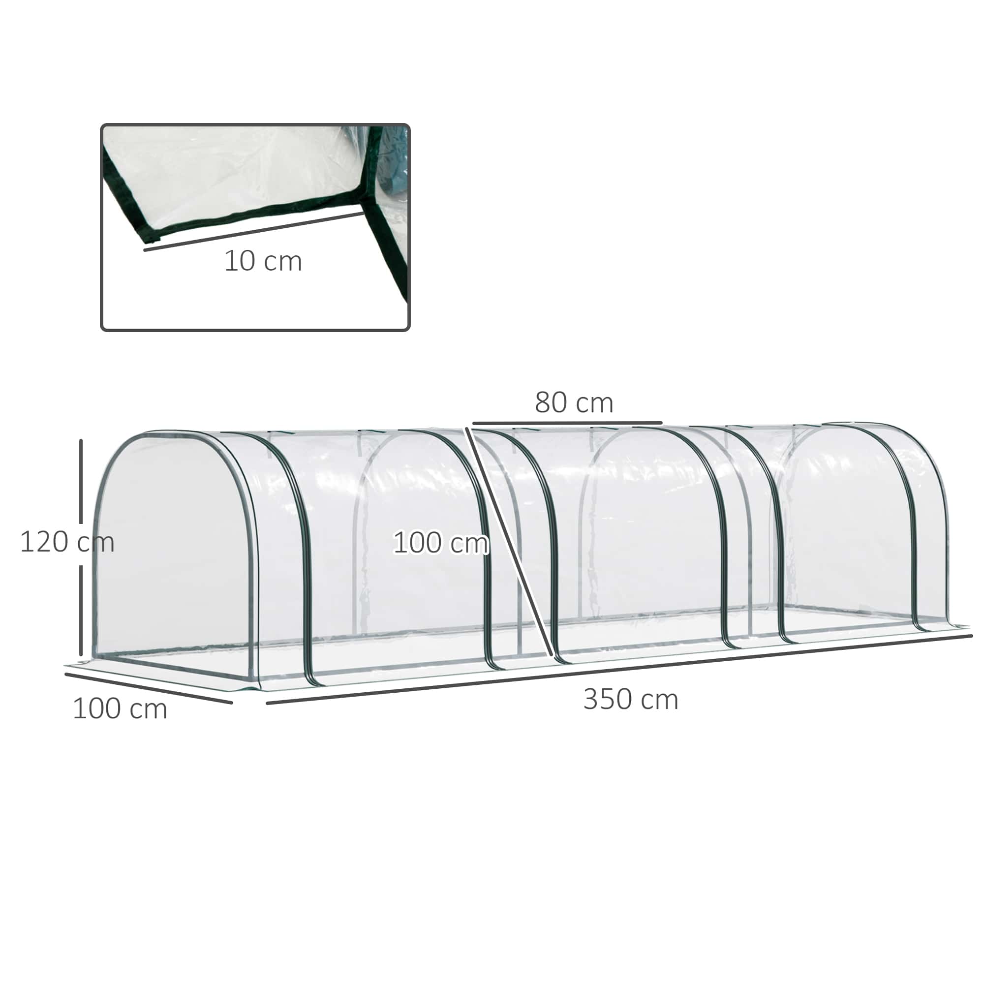 4goodz Kweekkas met Raam 250x100x80 cm - foliekas - Transparant