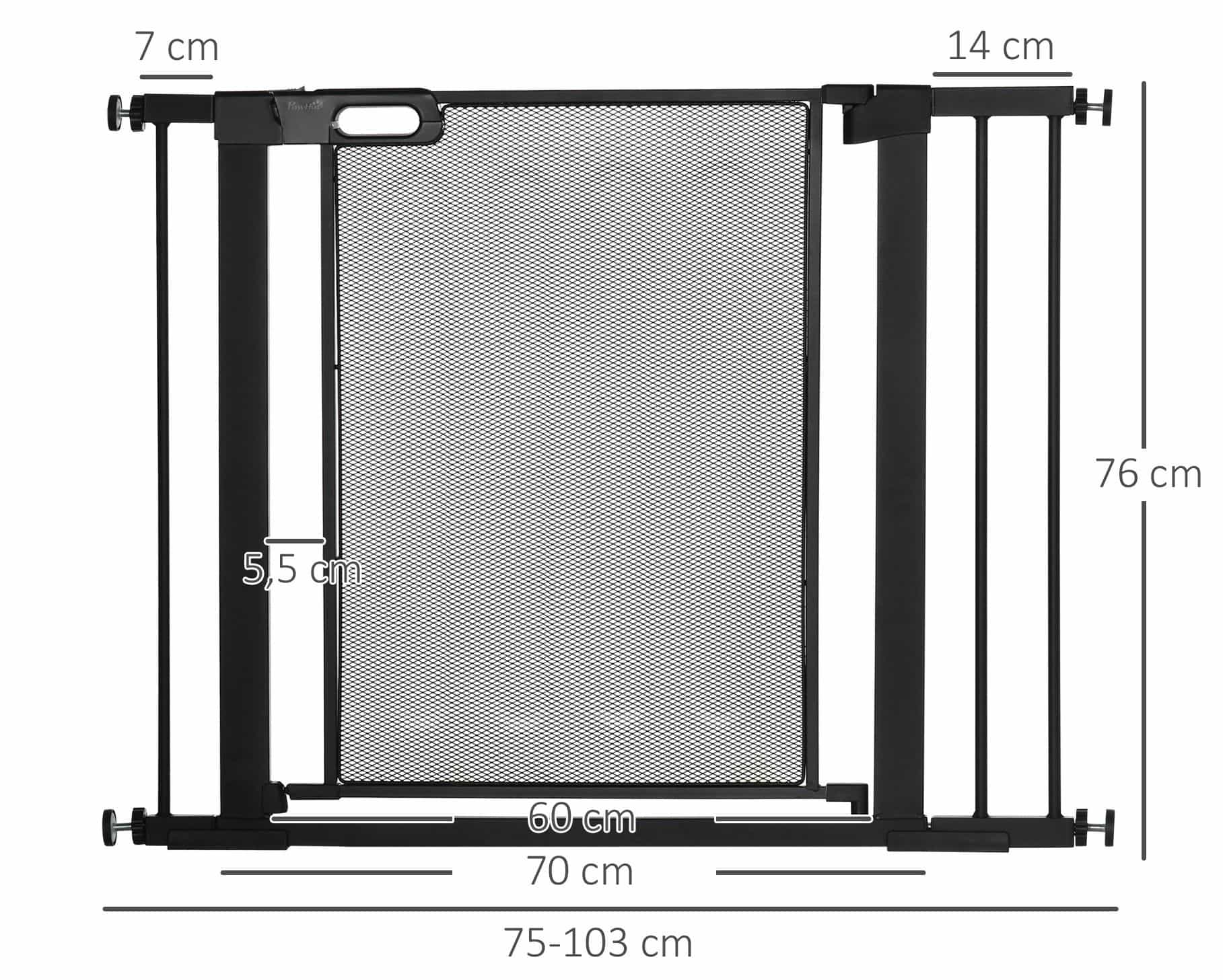 4goodz Uitschuifbaar Traphek 74-103 cm voor Huisdieren - Zwart