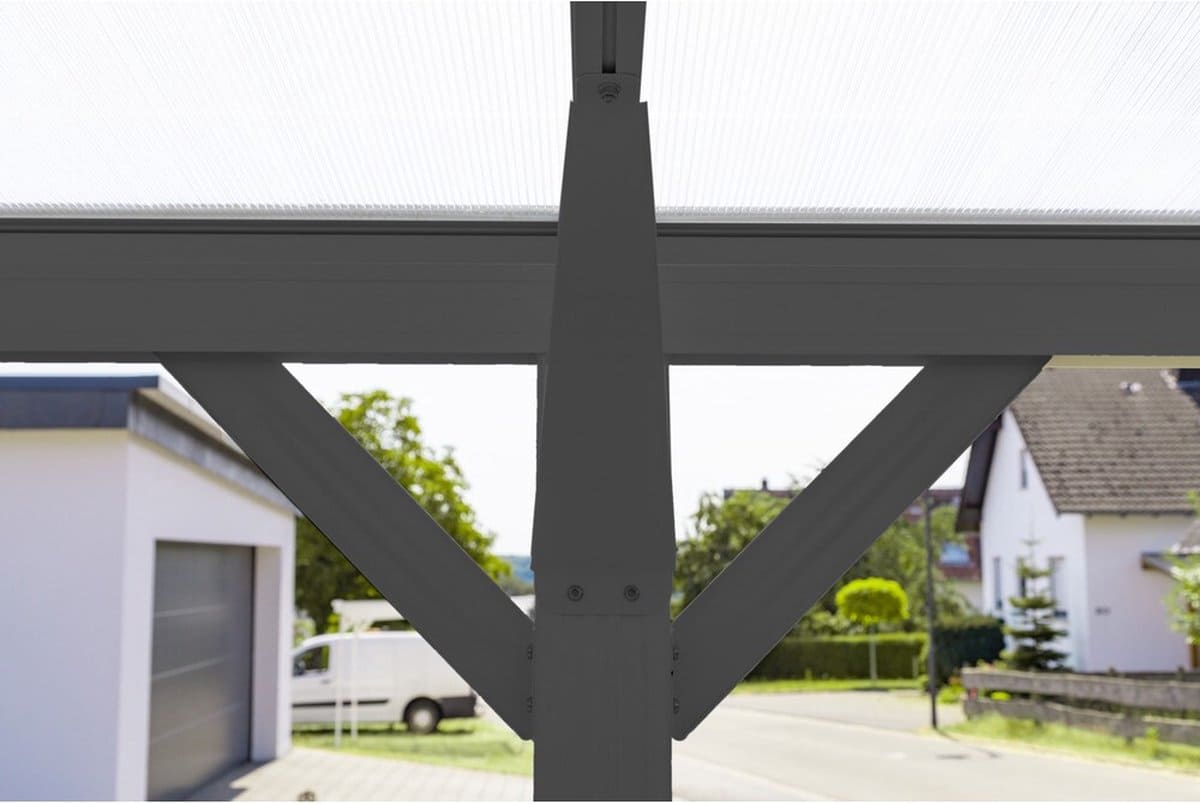 Westmann Aluminium carport met plat dak Helsinki - Antraciet - 503x305x232cm