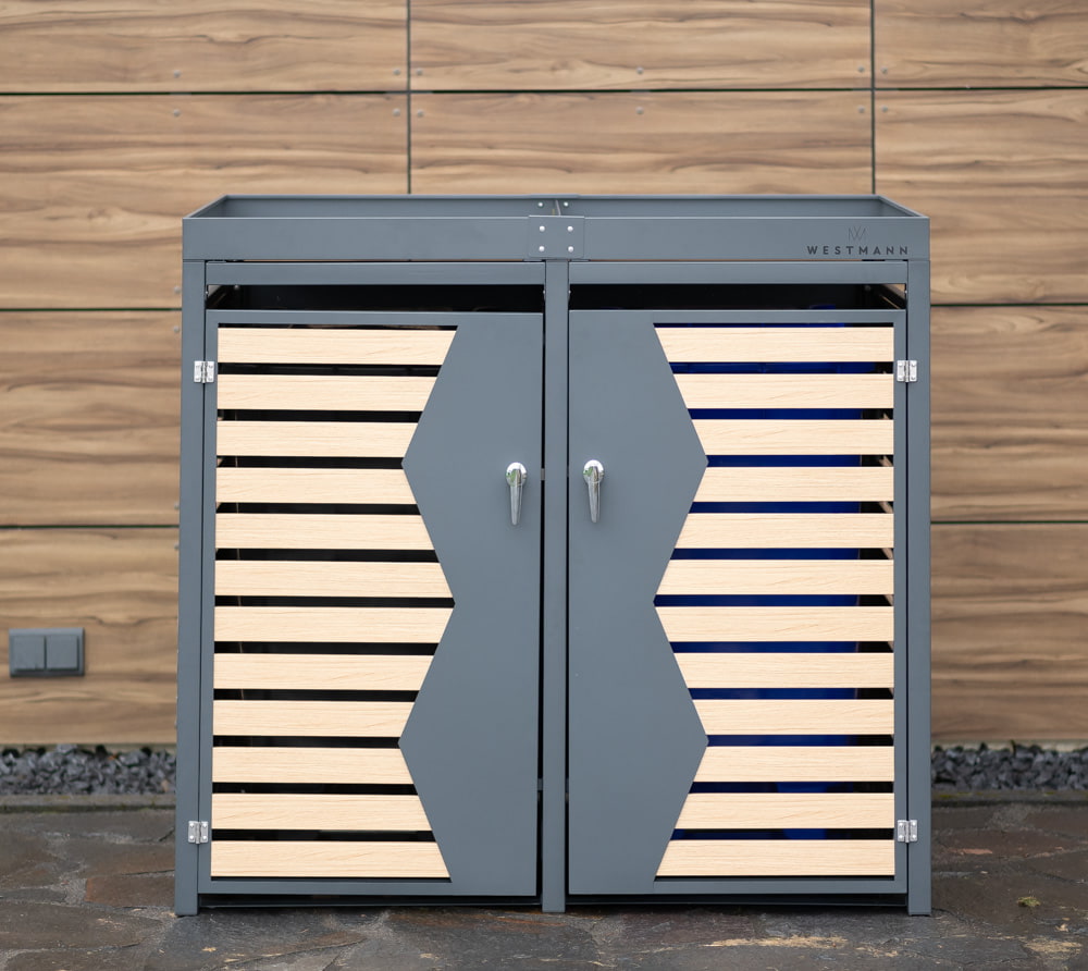 Westmann Containerombouw 2x240 ltr - ombouw met Afneembare bloembak - Houtlook Westmann Containerombouw 2x240 ltr - ombouw met Afneembare bloembak - Houtlook