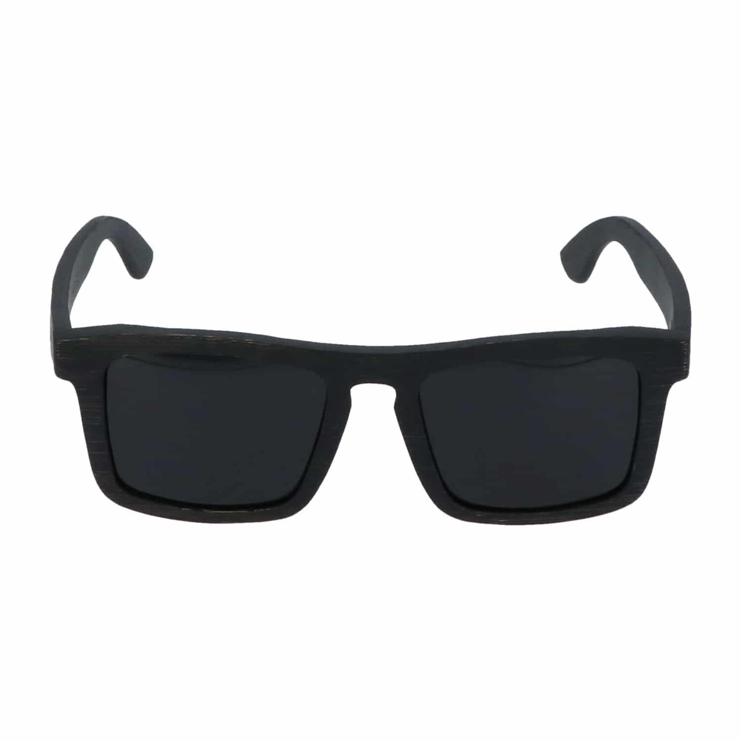 5one® Boston Zwart bamboo houten zonnebril met zwarte lenzen