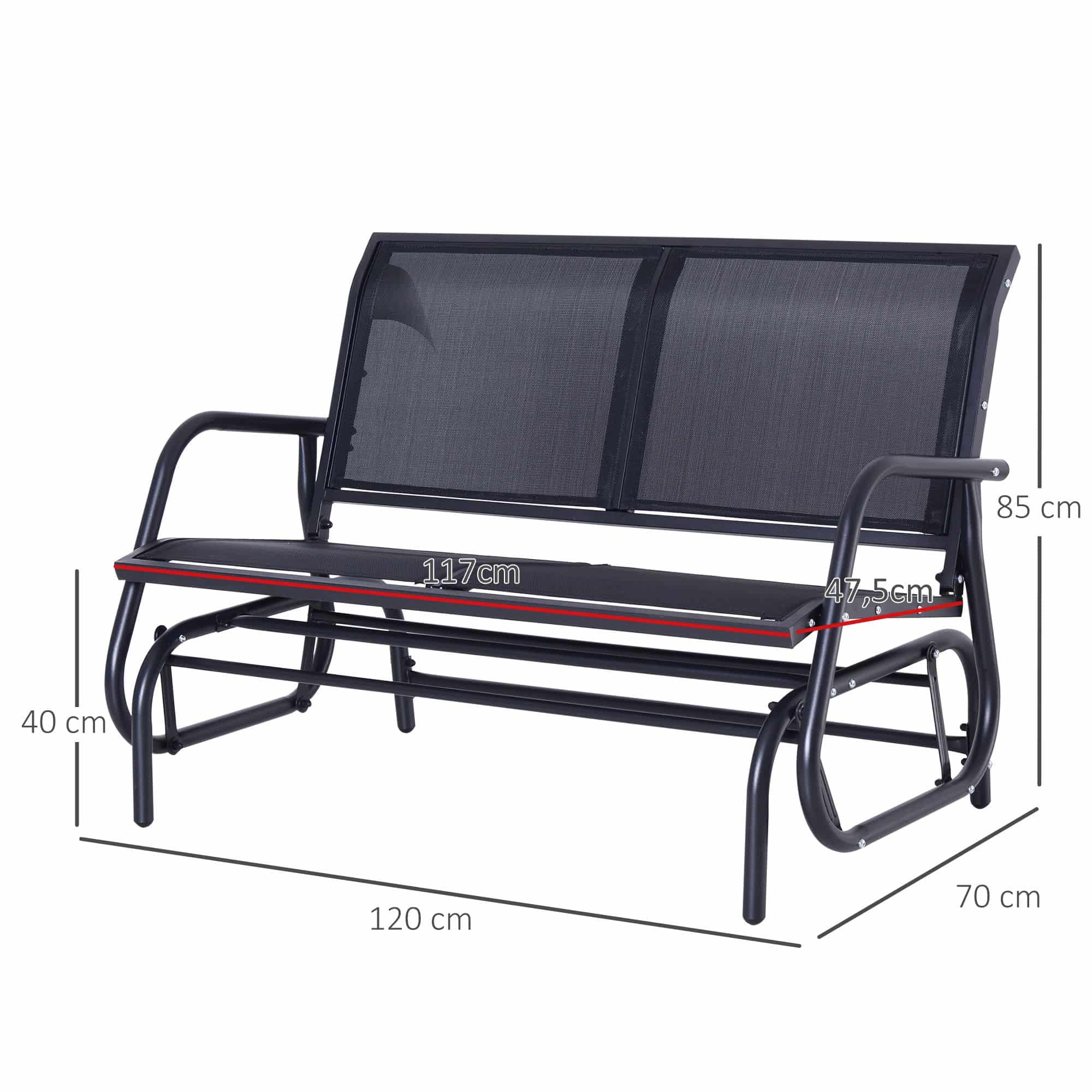 4goodz Tuinbank Schommelbank 3-Zits - max. 300 kg - Zwart