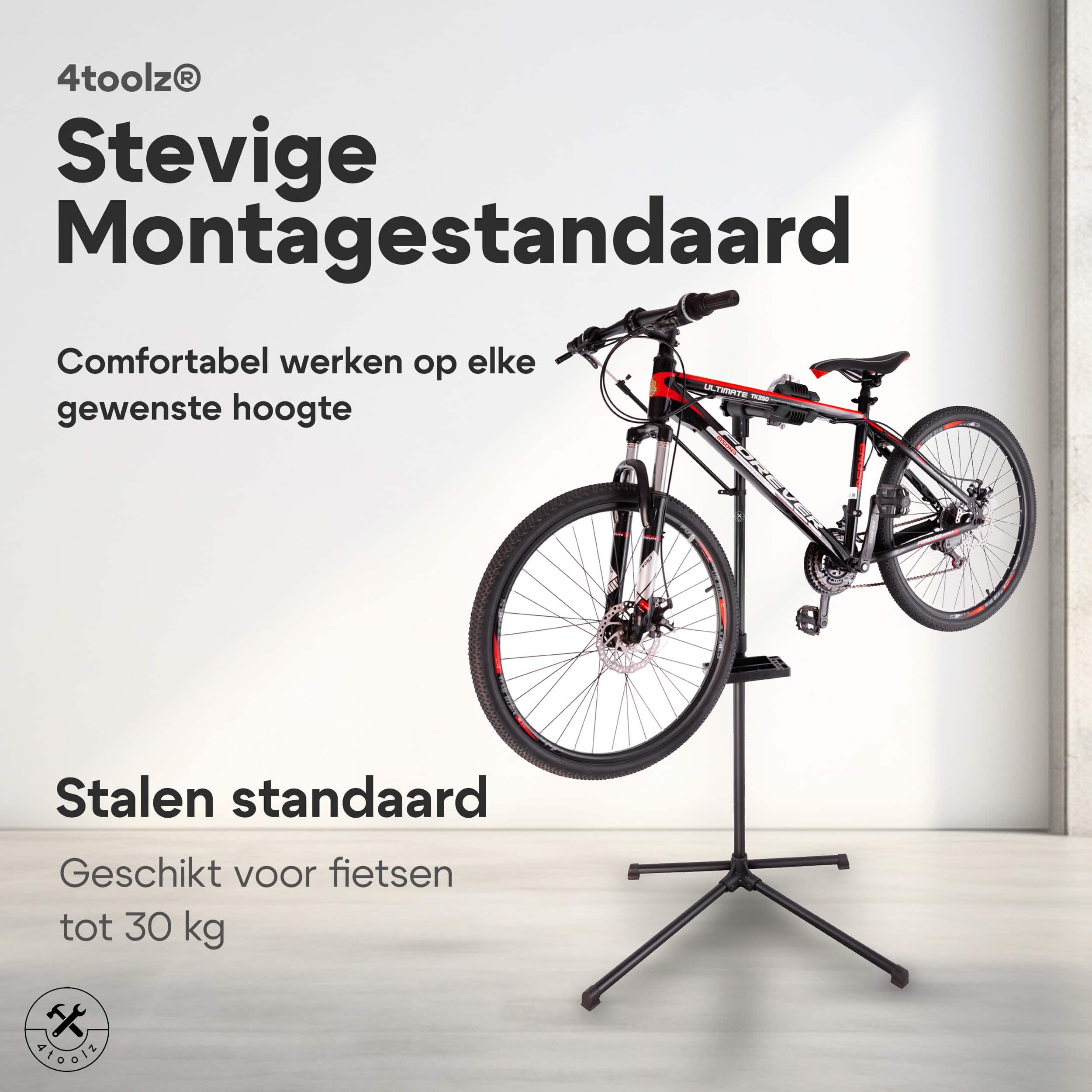 4toolz® Stevige Fiets Montagestandaard 30kg max - fiets montagestandaard - Zwart