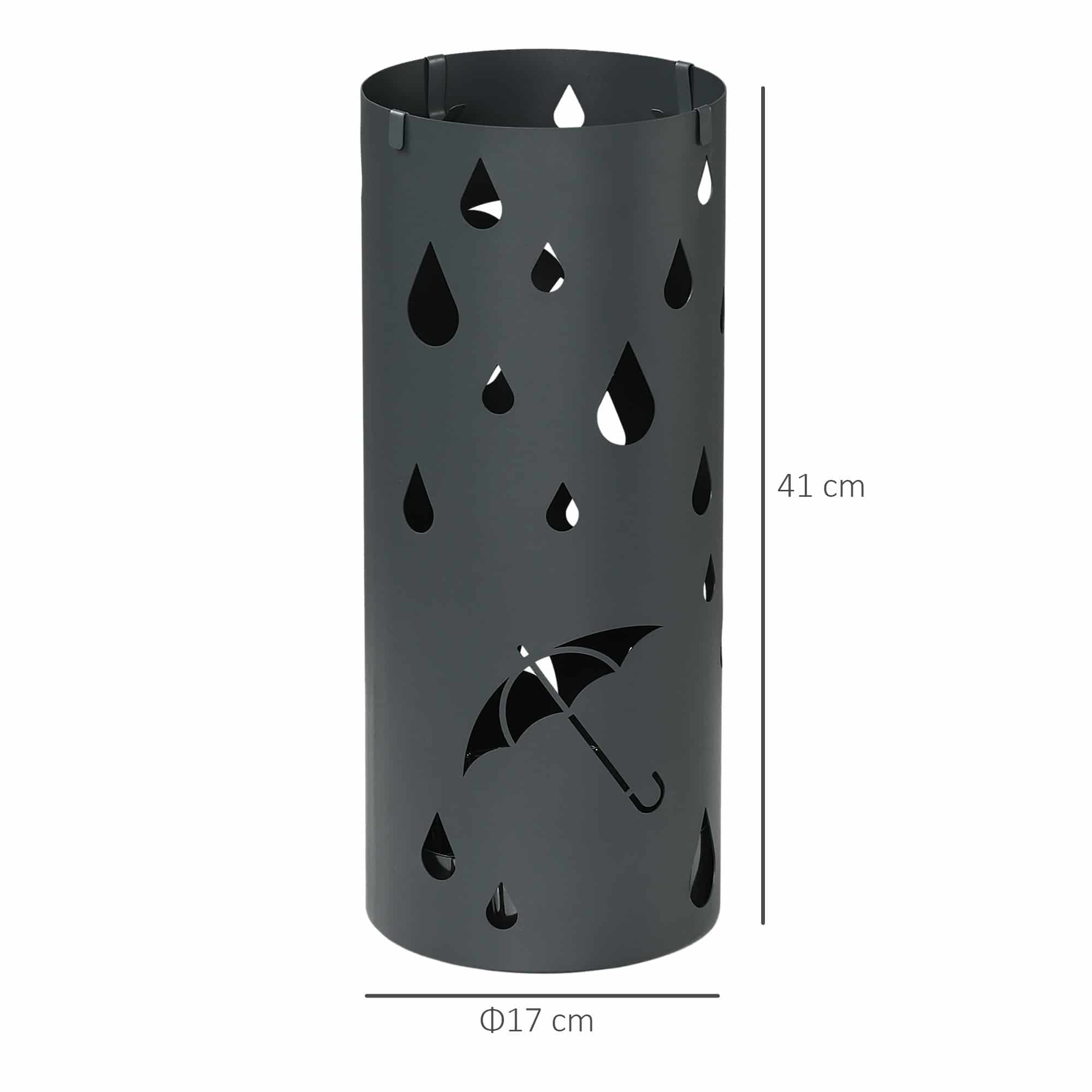 4goodz Paraplustandaard Staal - 4 Haken - Wateropvangbak - Staal - grijs