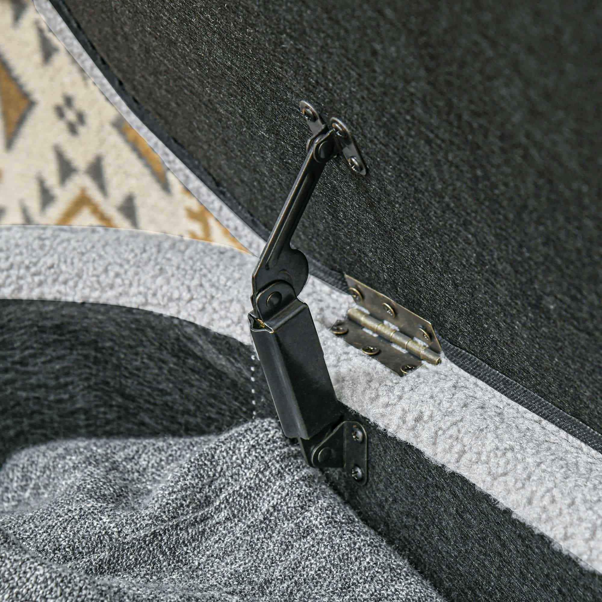 4goodz Bedbank Hocker met Opbergruimte - teddyfleece - 41x116x40 cm - lichtgrijs