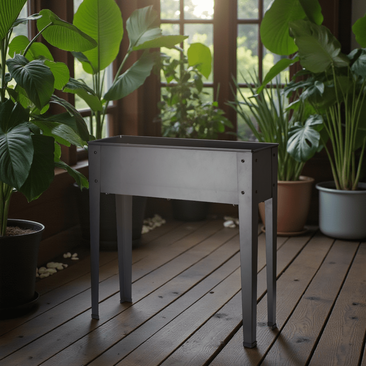 4goodz Plantenbak Hoog Staal - Verhoogd 26x75x75 cm - Antraciet