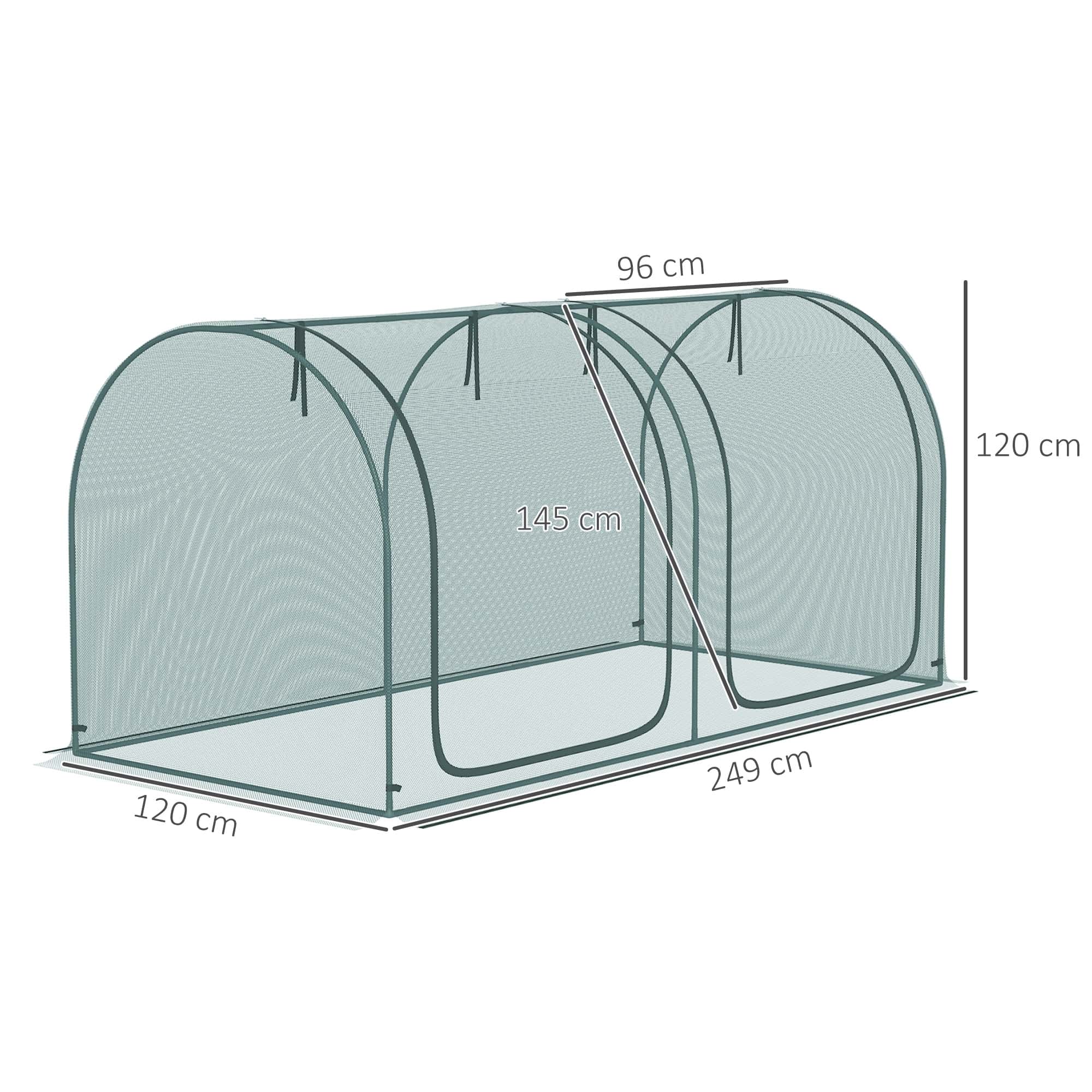 4goodz mini Gaasnet kas Plantenbeschermingstent 249x120x120 cm