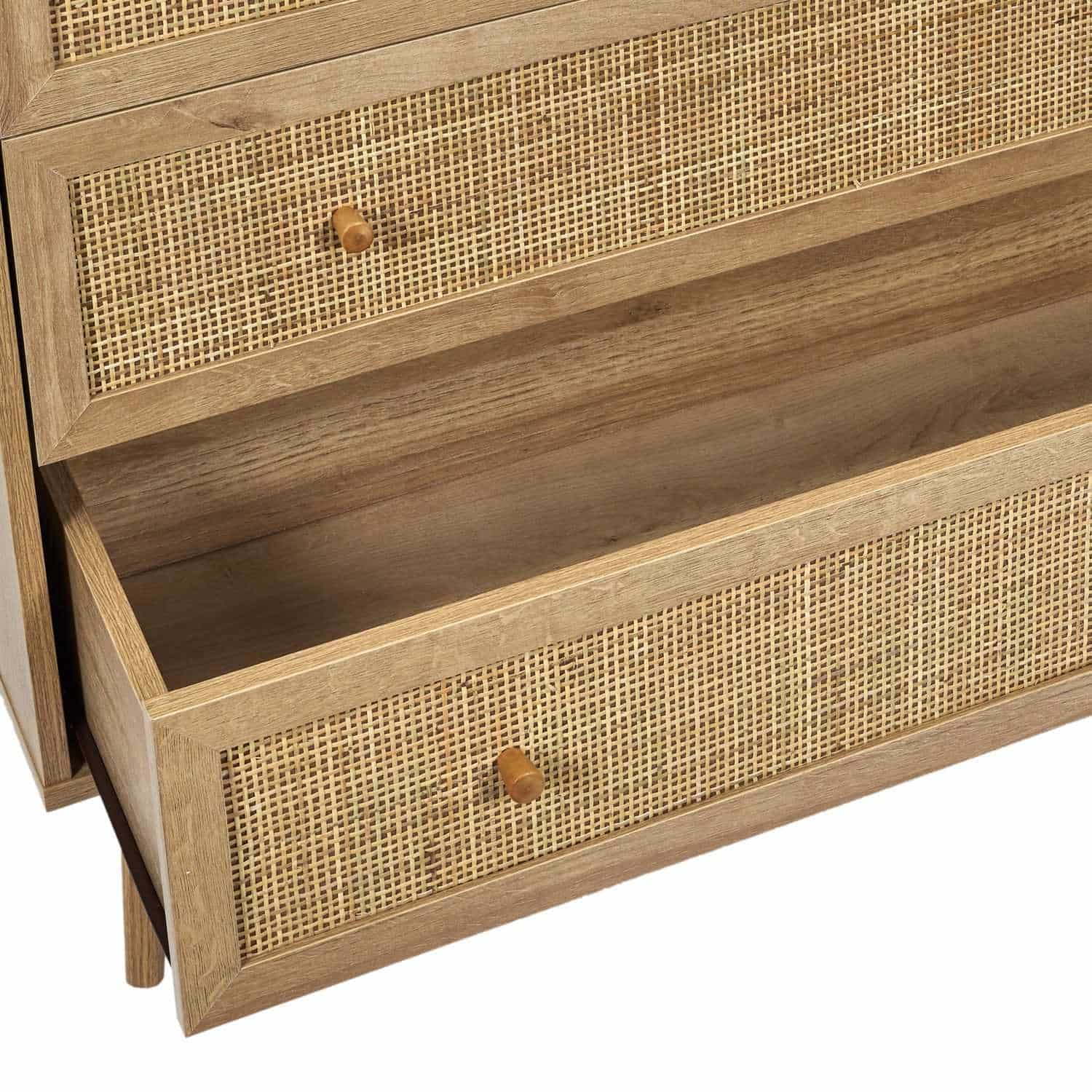 Ladekast Bali met Rattan voorzijde - Buffetkast 90x39x79 cm - Bruin