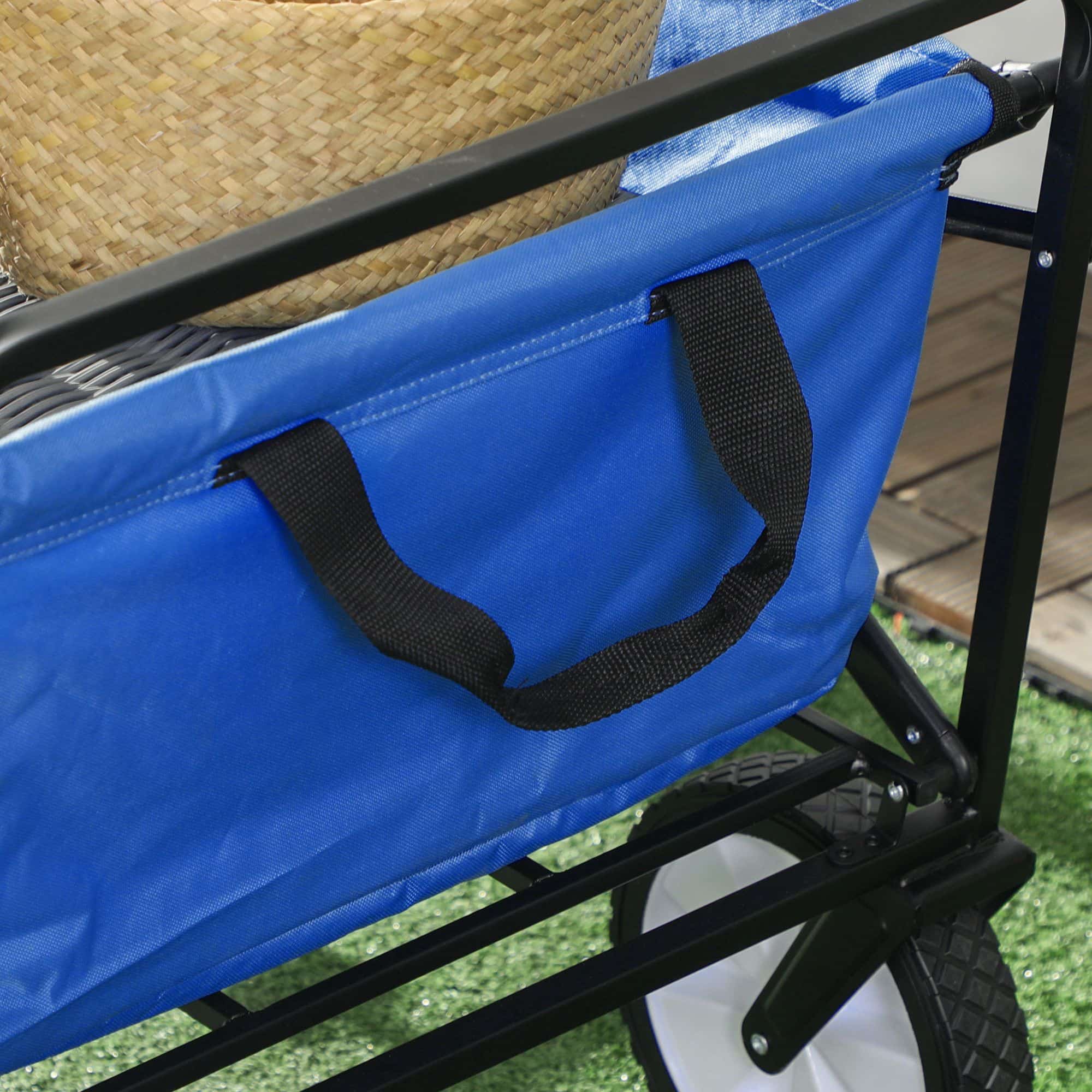 4goodz Outsunny Opvouwbare Bolderwagen Bolderkar - Blauw
