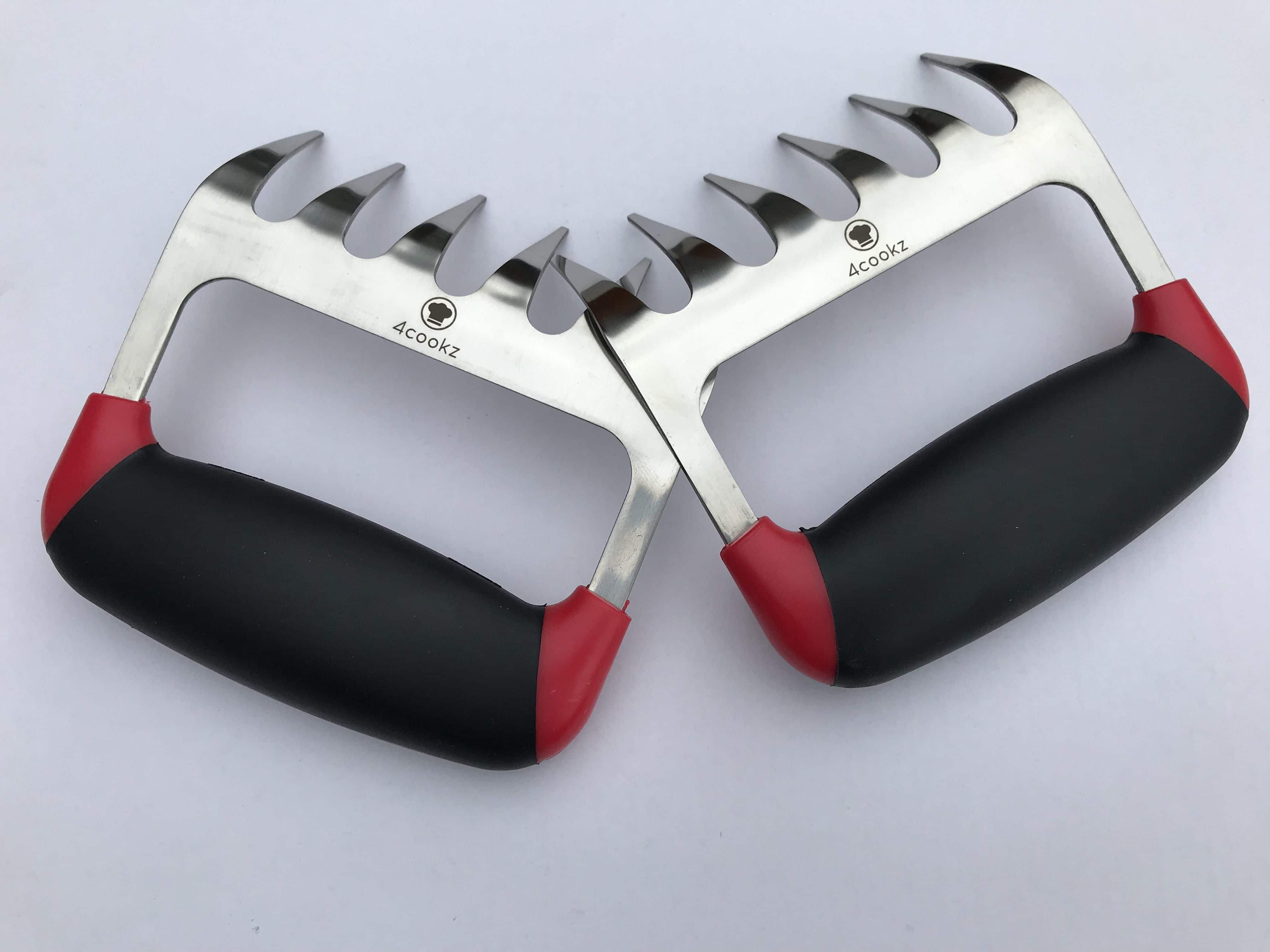 4cookz® 2 stuks Vleesklauwen RVS met Siliconen Handgreep voor Pulled pork -Meat Claws | BBQ gereedschap | Bear Paws | Barbeque Accesoires | Pulled Pork Klauwen 4cookz® 2 stuks Vleesklauwen RVS met Siliconen Handgreep voor Pulled pork -Meat Claws | BBQ gereedschap | Bear Paws | Barbeque Accesoires | Pulled Pork Klauwen