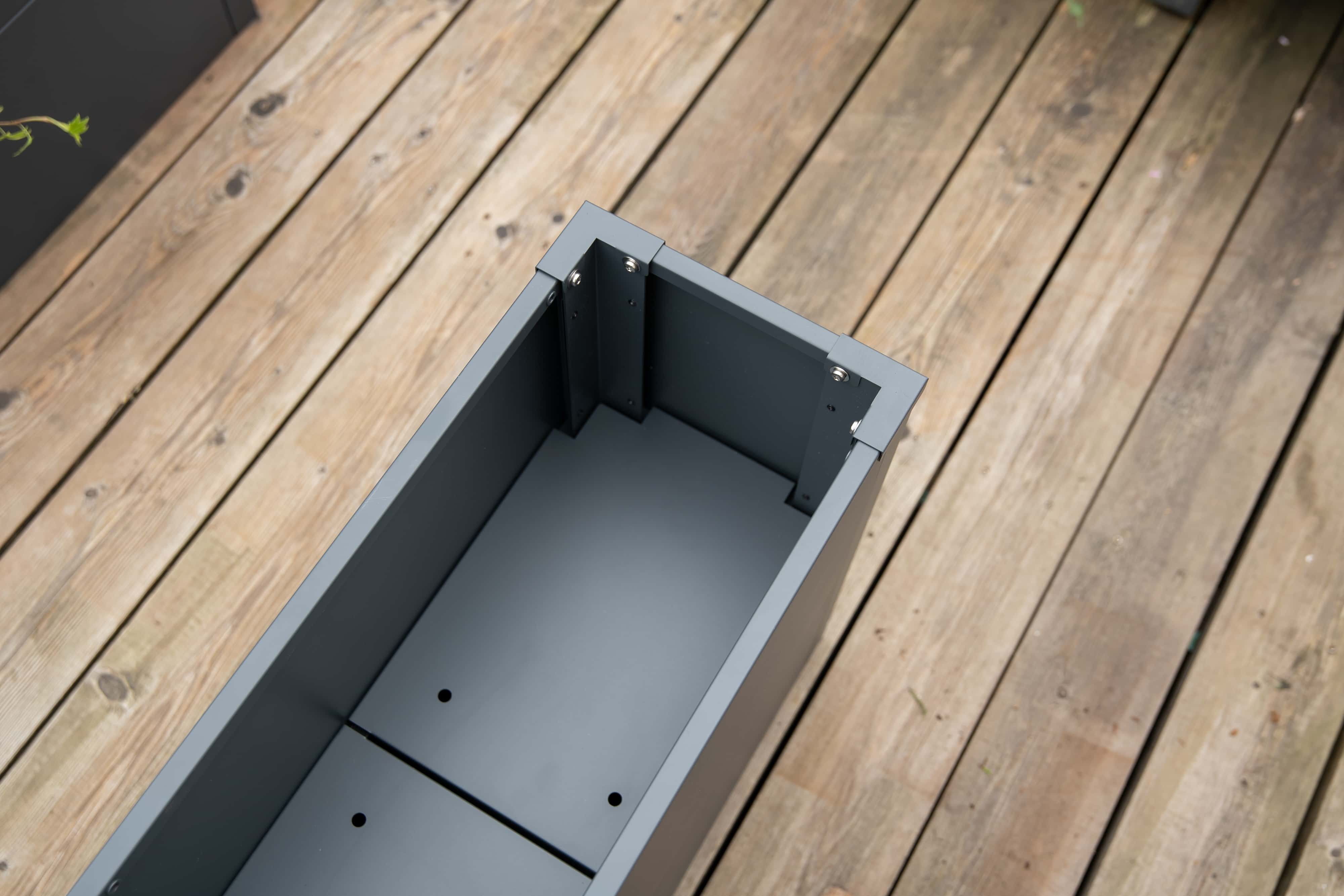 Westmann Talus M - Metalen Plantenbak met bodem 100x25x27 cm - Antraciet