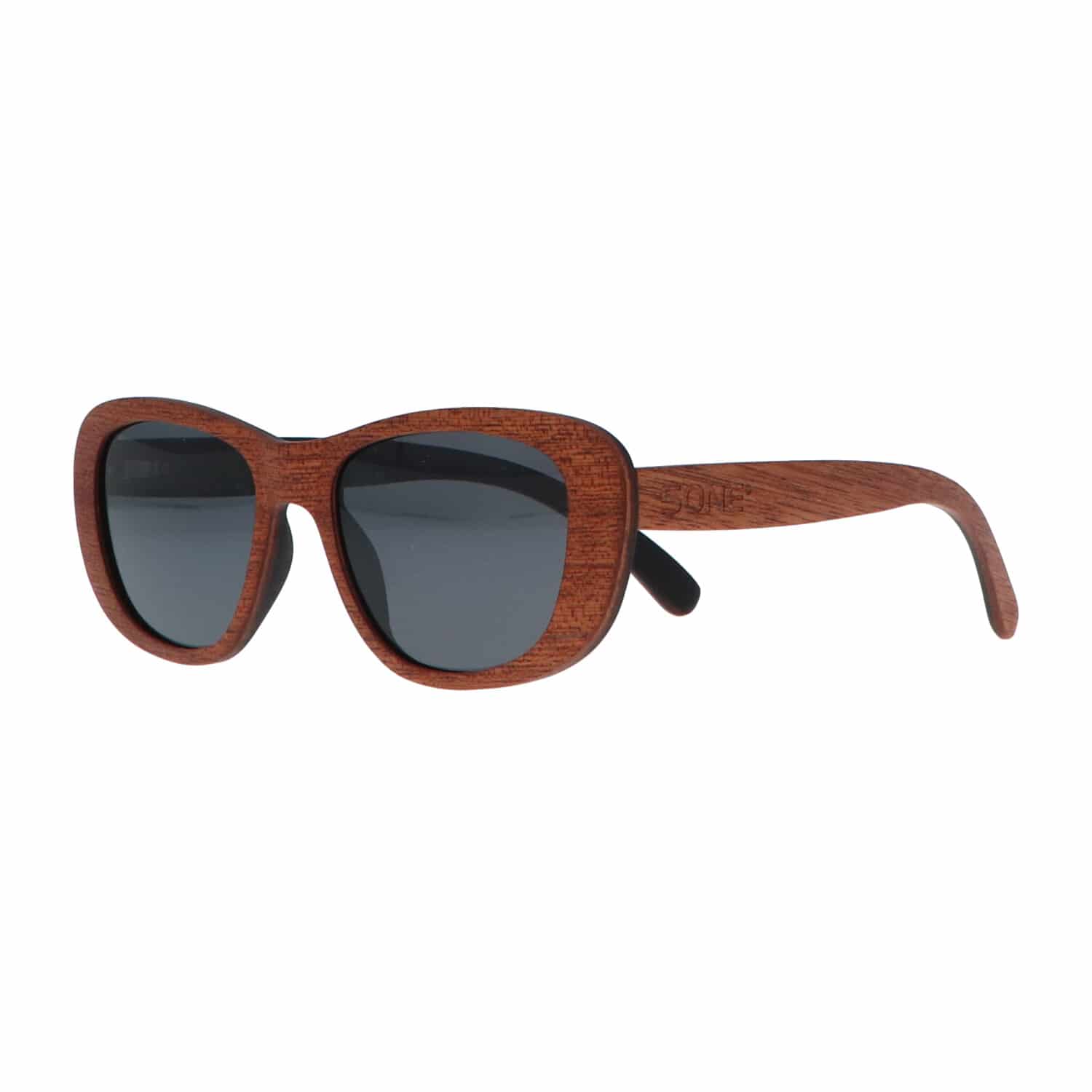 5one® Siena Brown - Sapeli houten dames zonnebril met grijze lens