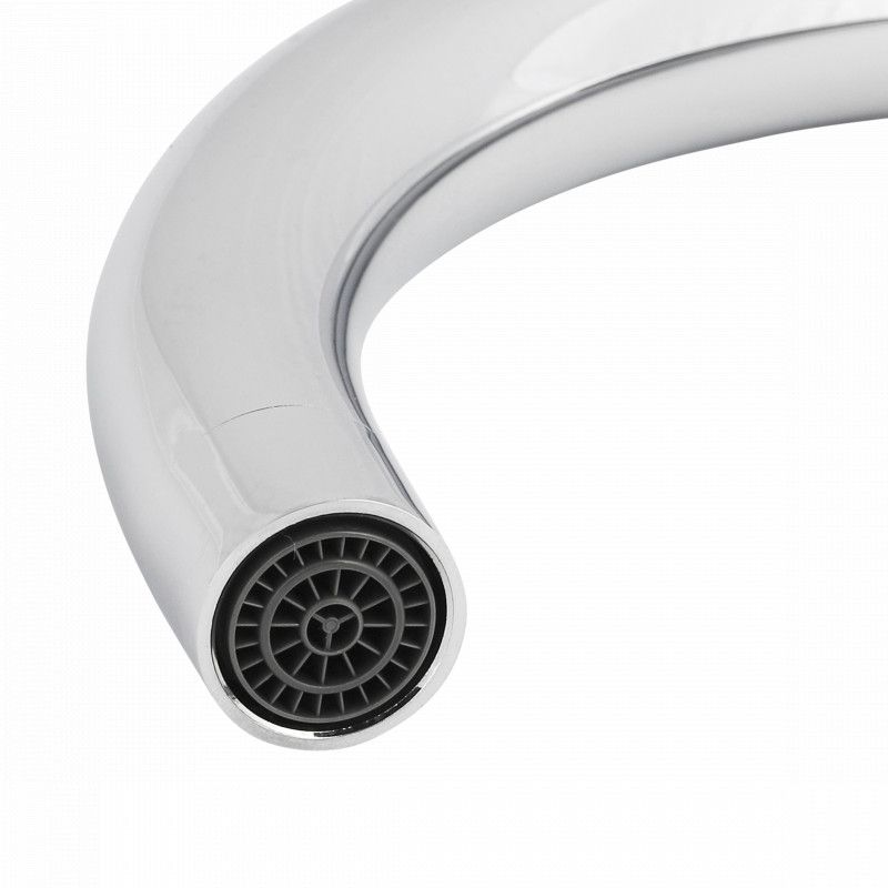 Luzzo® Lesina Keuken­ mengkraan Chroom – hoog model ronde uitloop - roest­vrij staal (RVS)