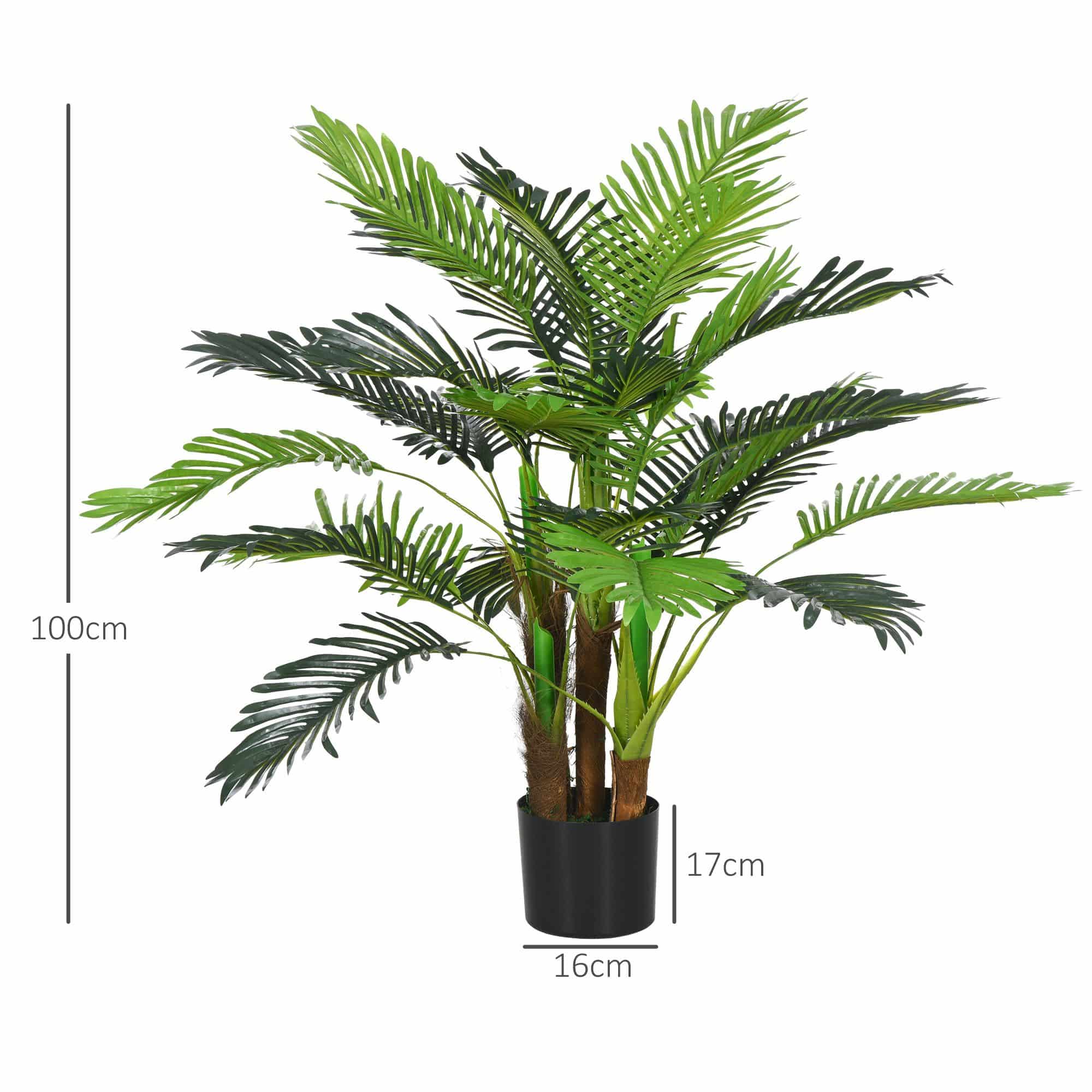 4goodz Kunstplant Plant Kunstpalm, 100 cm met 27 Takken