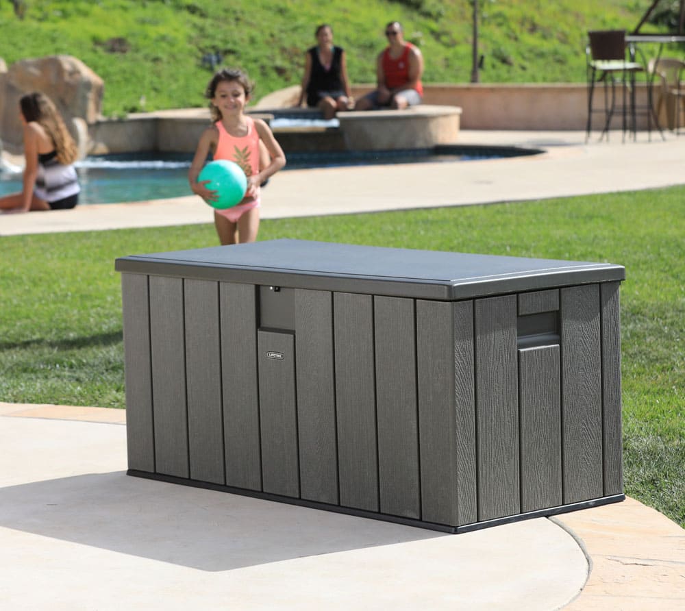 Lifetime Kunststof Kussenbox 570 ltr - Tuinkist 72x151x69cm - Donkergrijs
