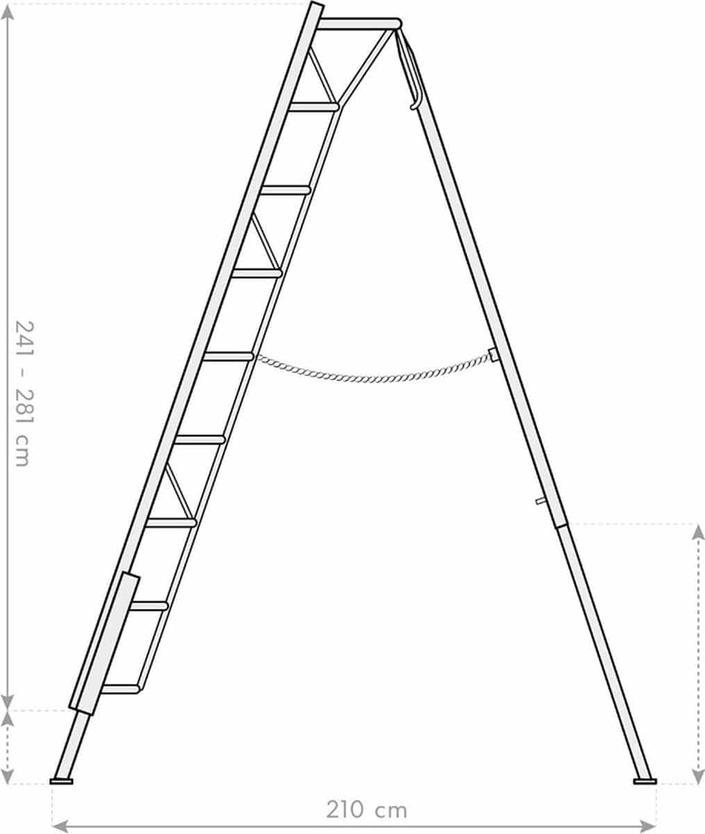 Niwaki 3-poot Tuinladder 270 cm in Hoogte Verstelbaar - Plukladder NW02700 Niwaki 3-poot Tuinladder 270 cm in Hoogte Verstelbaar - Plukladder NW02700