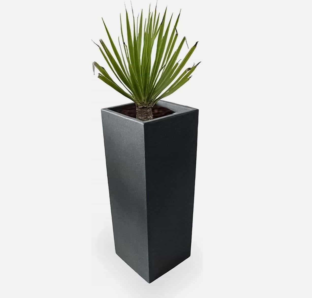 4gardenz® Stone Pilaar Plantenbak Bloempot 30x30x80 cm - Steengrijs