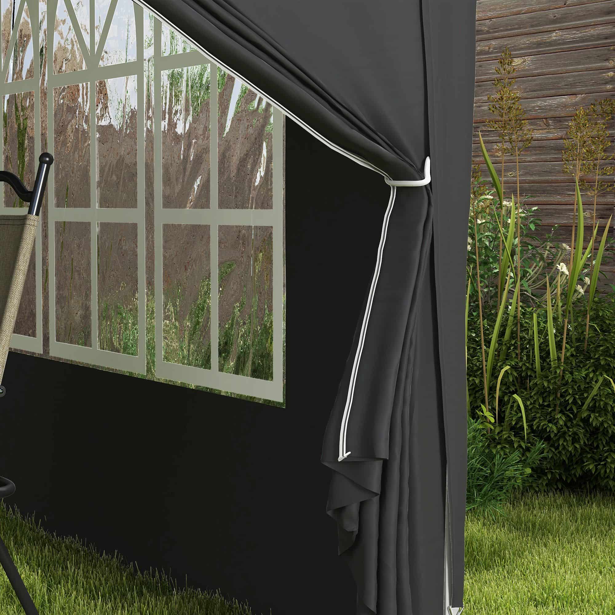 4goodz Partytent 3x3 m - Opvouwbaar met 4 Zijwanden - Zwart