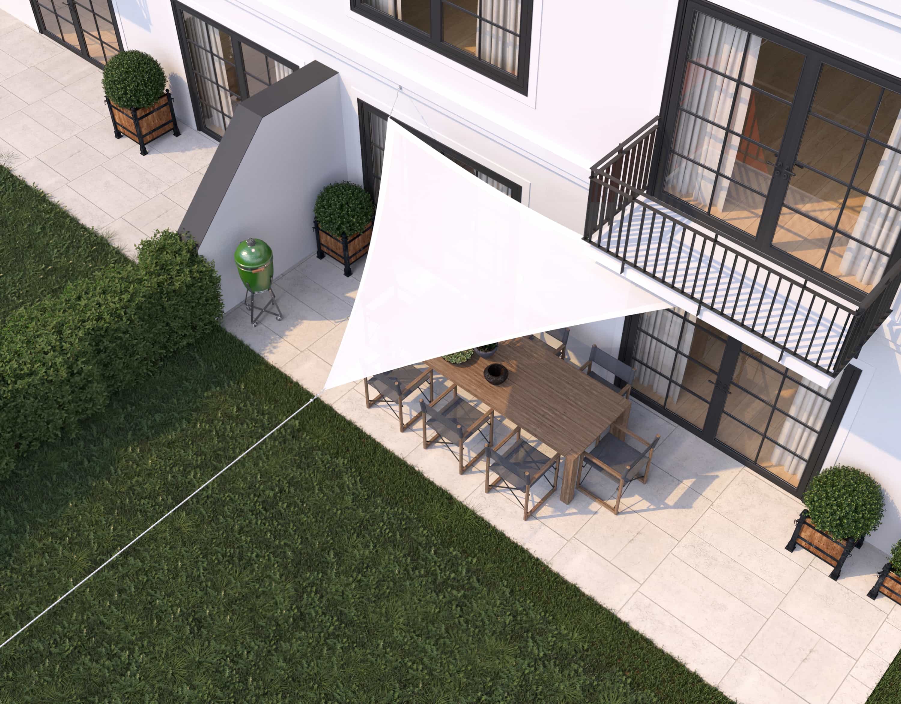 hanSe® Schaduwdoek Driehoek Waterdoorlatend 3x3x3 m Zonnedoek Wit