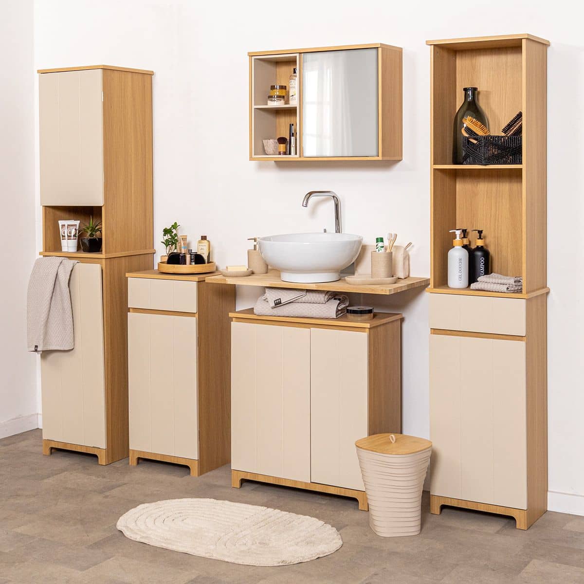 4bathroomz spiegelkast Trente met Deur en open vakken 4bathroomz spiegelkast Trente met Deur en open vakken