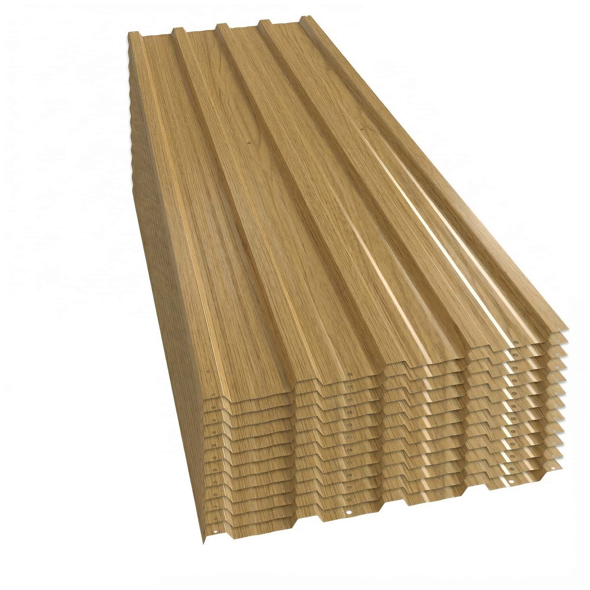 4goodz 12x Damwand Dakplaten 7m² - 129x45cm Verzinkt - Houtlook Bruin