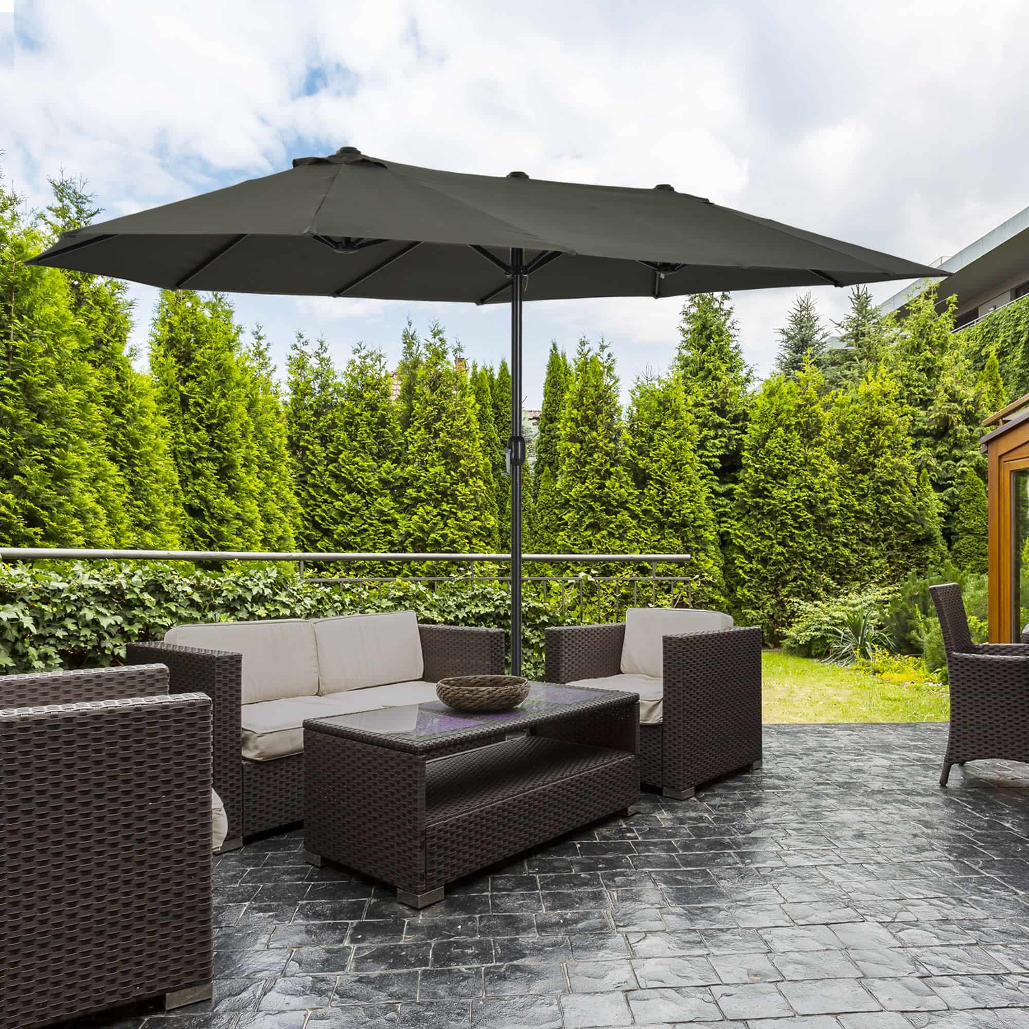 4goodz Duo-parasol 460x270 cm - brede XL Parasol - Grijs