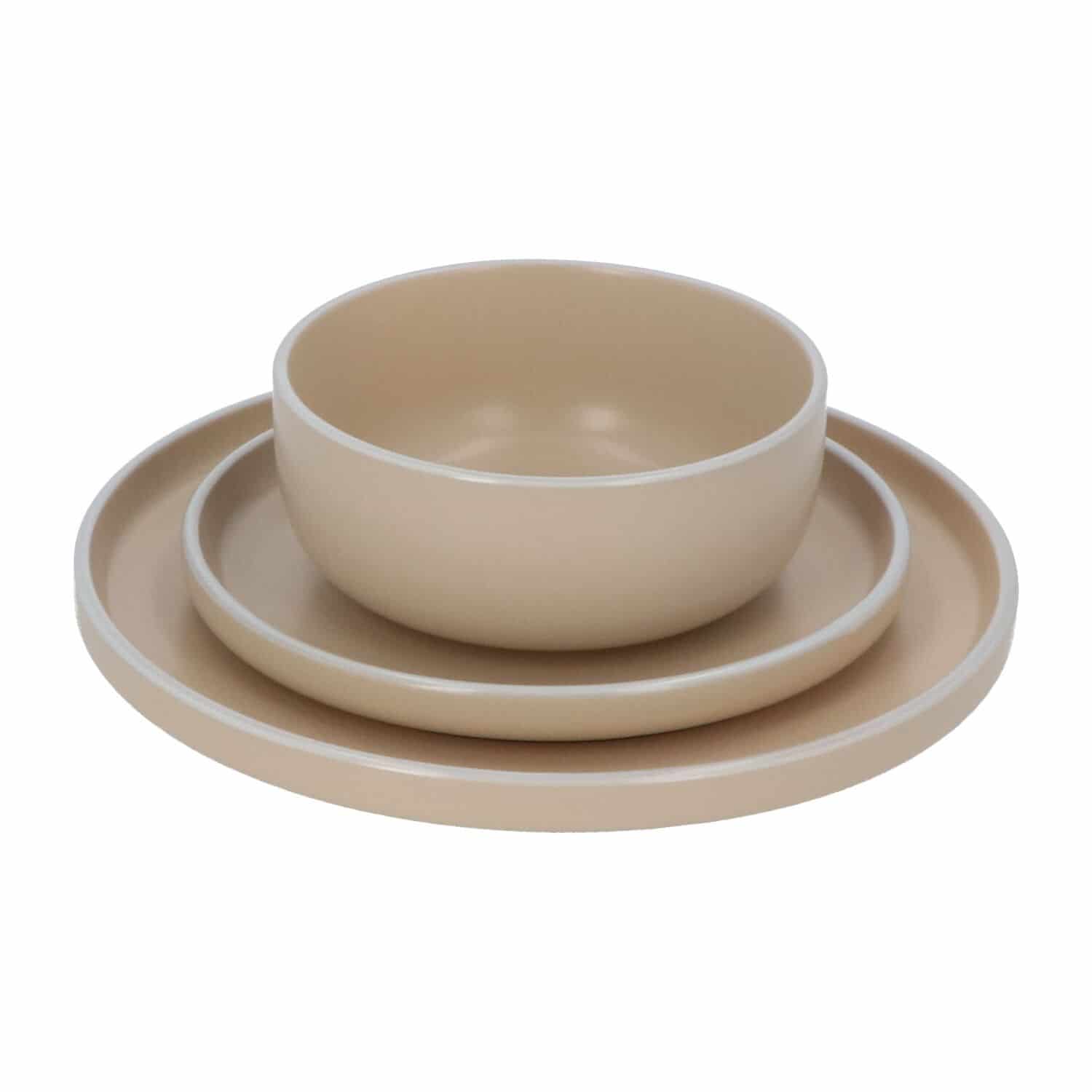 6 persoons Servies 18 delig Nordic style Keramiek - beige/wit