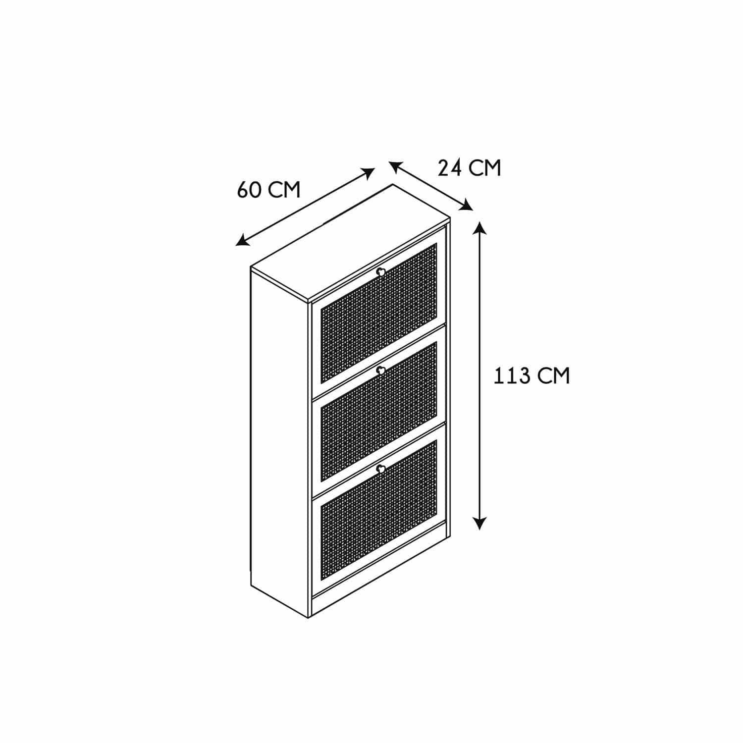 Schoenenkast Bali 3 lades 24x60x113 cm - voor 18 paar - Bruin Schoenenkast Bali 3 lades 24x60x113 cm - voor 18 paar - Bruin